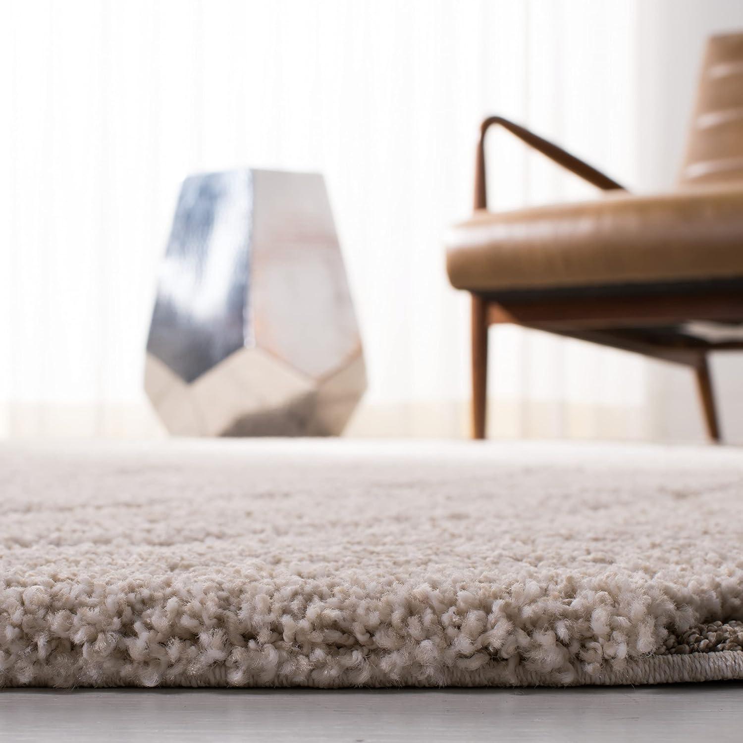 image:imageSAFAVIEH Florida Shag Collection Area Rug 86 x 12 Dark Blue amp Cream NonShedding amp Easy Care 12inch Thick Ideal for High Traffic Areas in Living Room Bedroom SG4726511CreamLight Blue