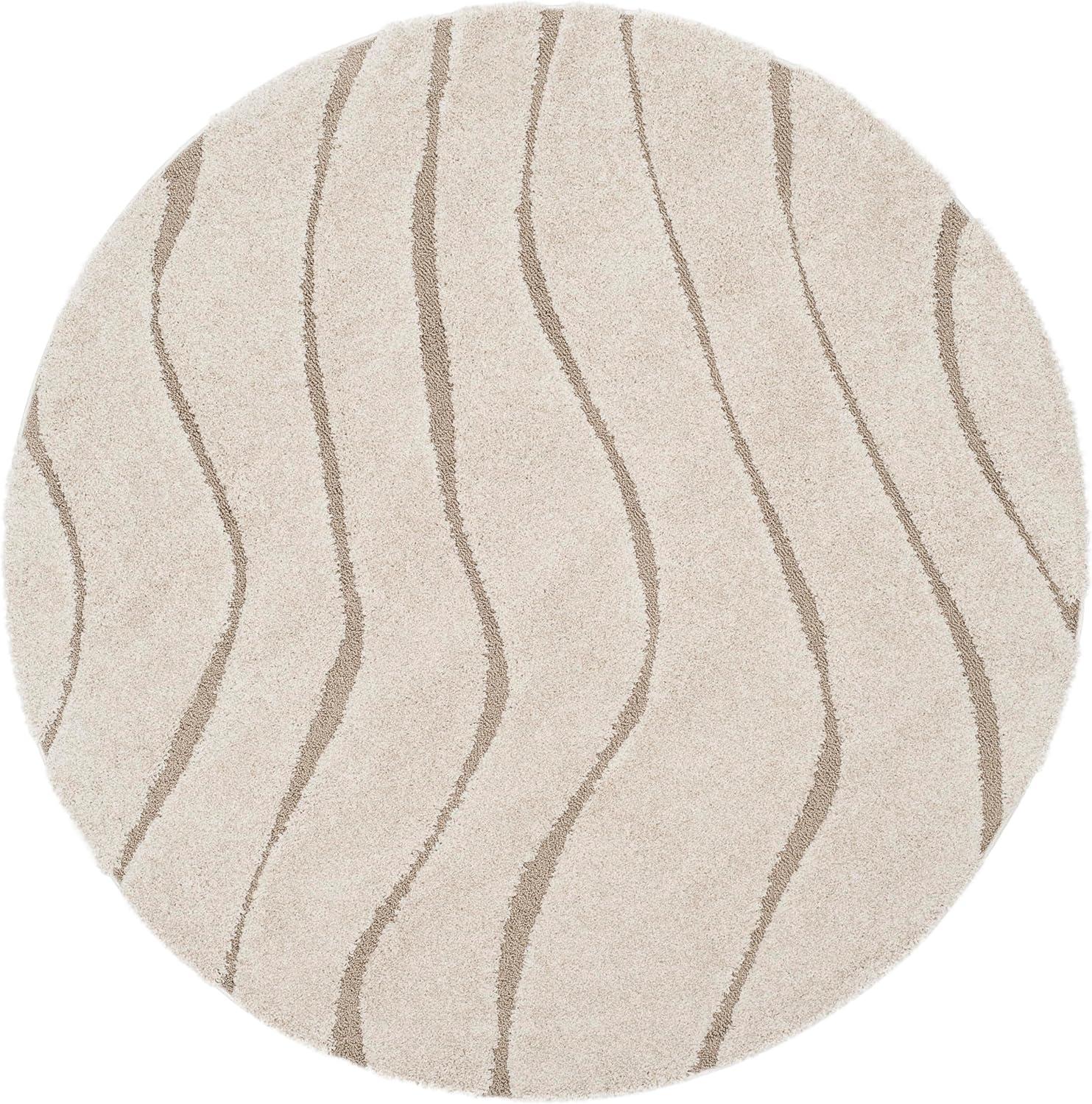 image:imageSAFAVIEH Florida Shag Collection Area Rug 86 x 12 Dark Blue amp Cream NonShedding amp Easy Care 12inch Thick Ideal for High Traffic Areas in Living Room Bedroom SG4726511CreamBeige