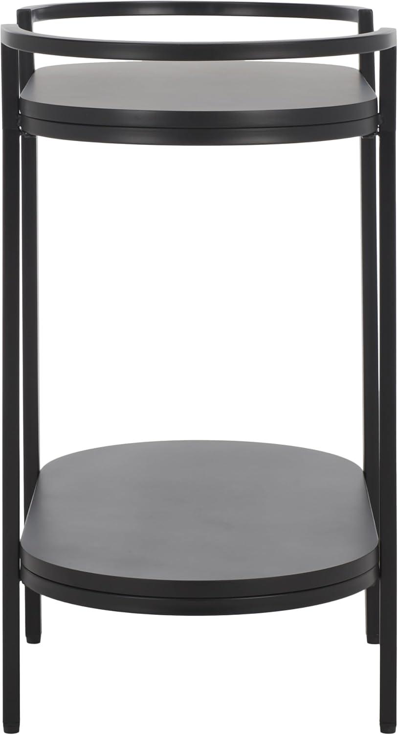 image:imageSAFAVIEH Home Collection Inessa Black amp Natural Oval 2Tier Bar Cart Modern Metal Serving Cart Sleek Entertaining Design BCT2503FBlackBlack