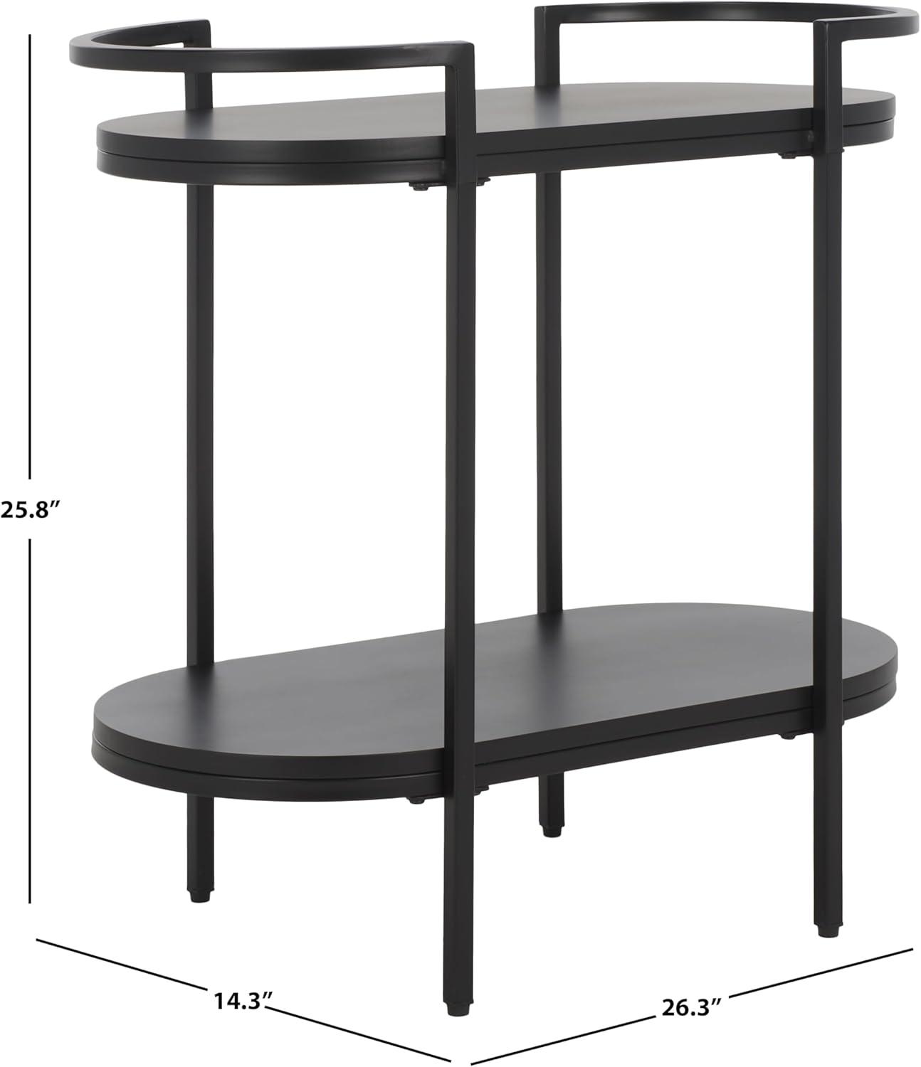 image:imageSAFAVIEH Home Collection Inessa BlackBlack 2Tier Bar CartBlackBlack