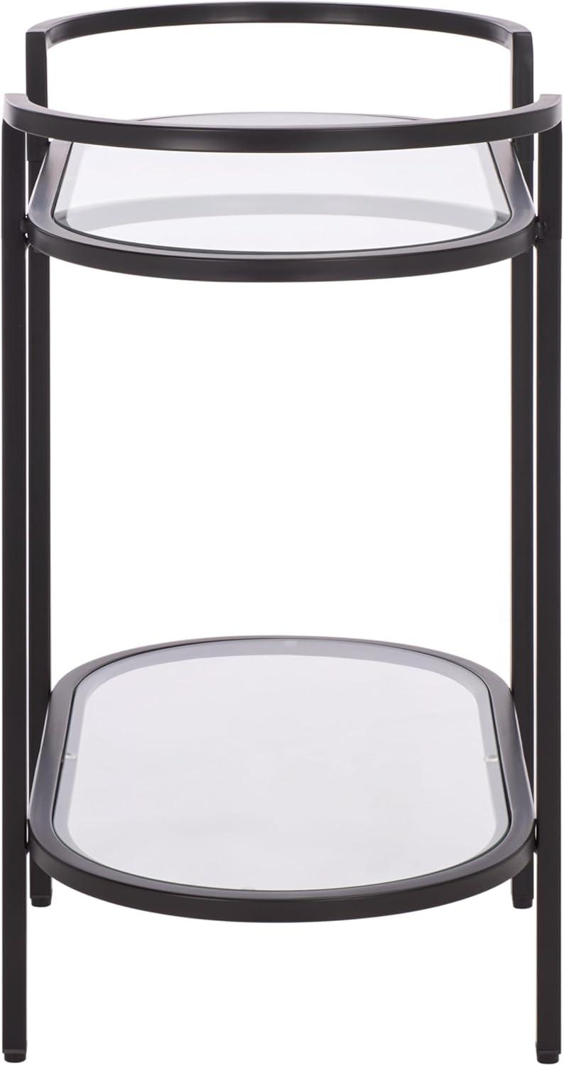 image:imageSAFAVIEH Home Collection Inessa BlackBlack 2Tier Bar CartBlackClear