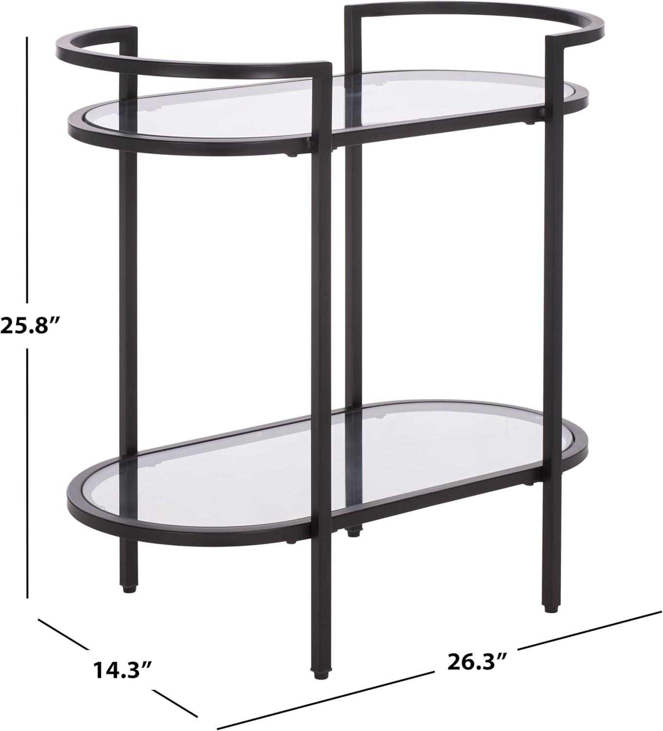 image:imageSAFAVIEH Home Collection Inessa BlackBlack 2Tier Bar CartBlackClear