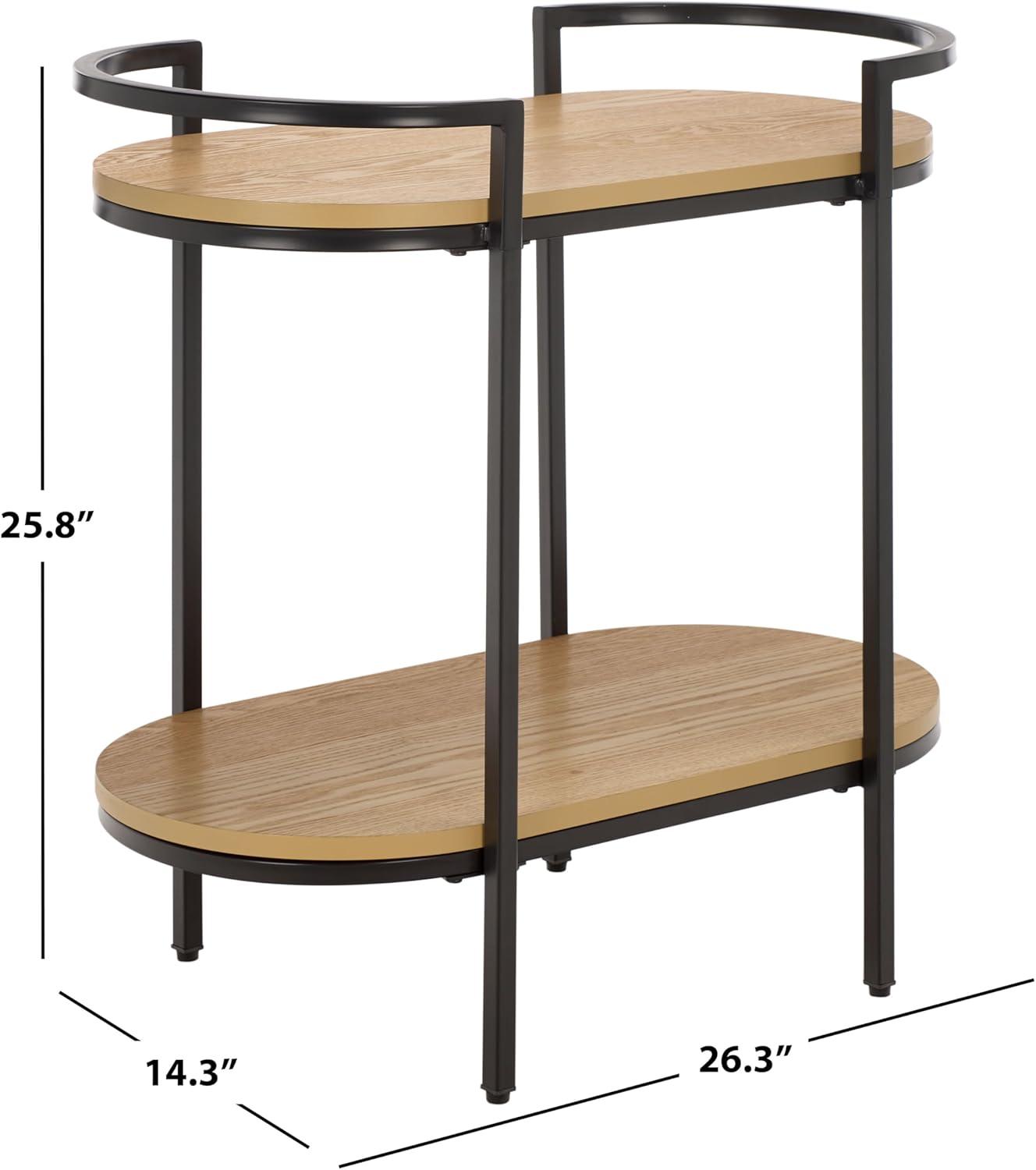 image:imageSAFAVIEH Home Collection Inessa BlackBlack 2Tier Bar CartBlackNatural