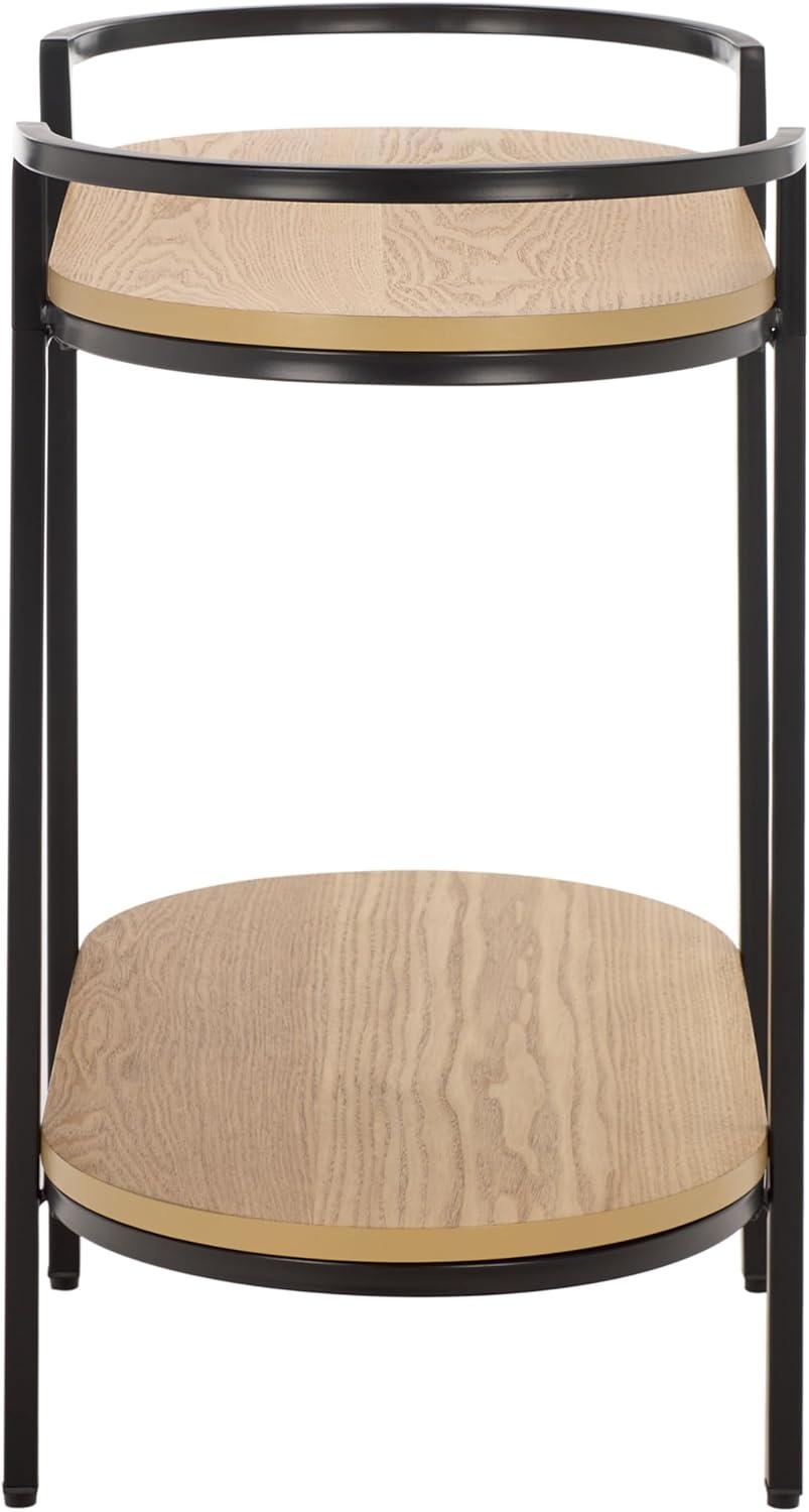 image:imageSAFAVIEH Home Collection Inessa BlackBlack 2Tier Bar CartBlackNatural