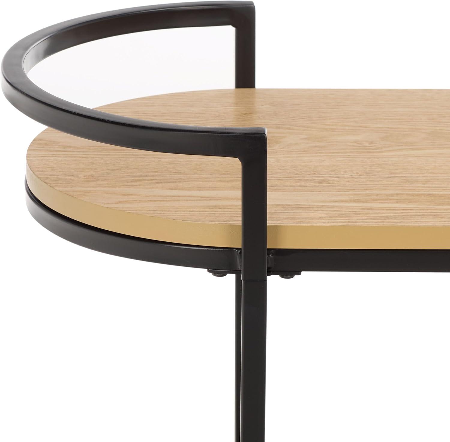 image:imageSAFAVIEH Home Collection Inessa BlackBlack 2Tier Bar CartBlackNatural