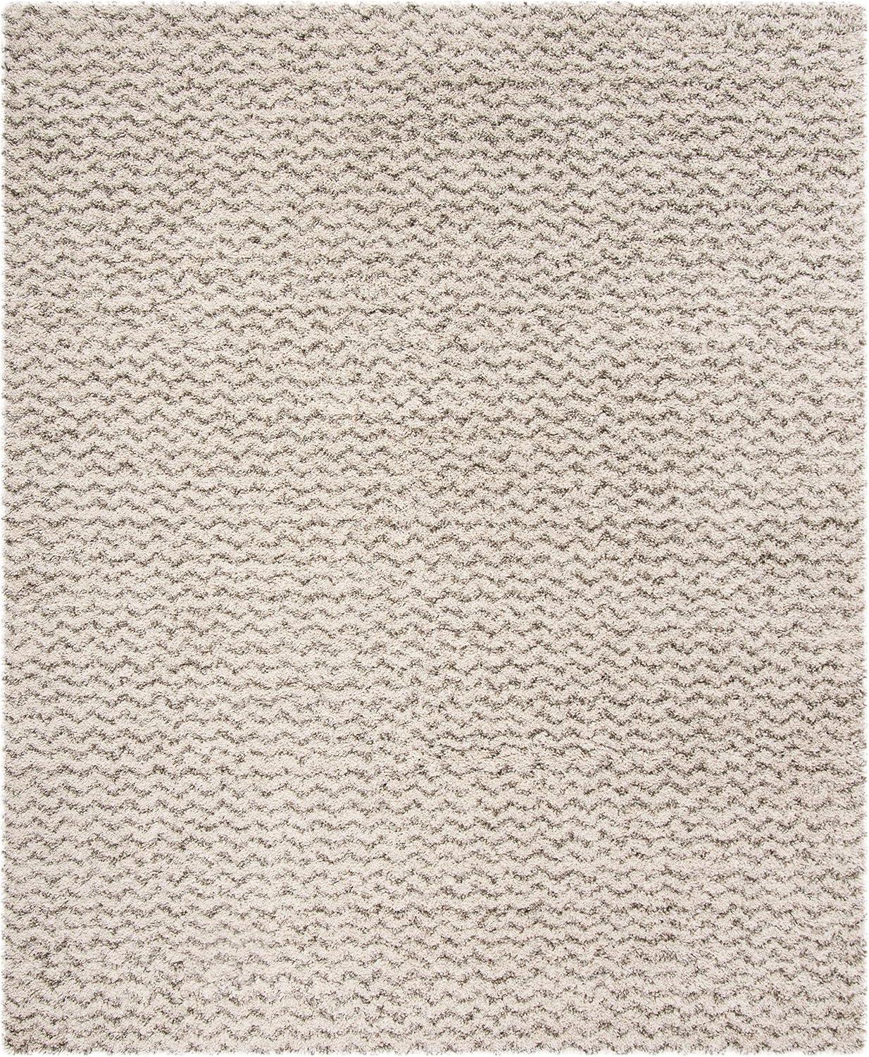 image:imageSAFAVIEH Hudson Shag Collection Area Rug 9 x 12 Ivory amp Grey Chevron Design NonShedding amp Easy Care 2inch Thick Ideal for High Traffic Areas in Living Room Bedroom SGH330AIvoryGrey