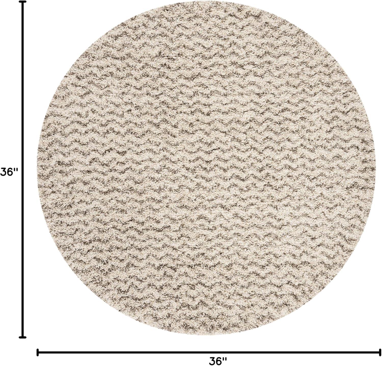 image:imageSAFAVIEH Hudson Shag Collection Area Rug 9 x 12 Ivory amp Grey Chevron Design NonShedding amp Easy Care 2inch Thick Ideal for High Traffic Areas in Living Room Bedroom SGH330AIvoryGrey