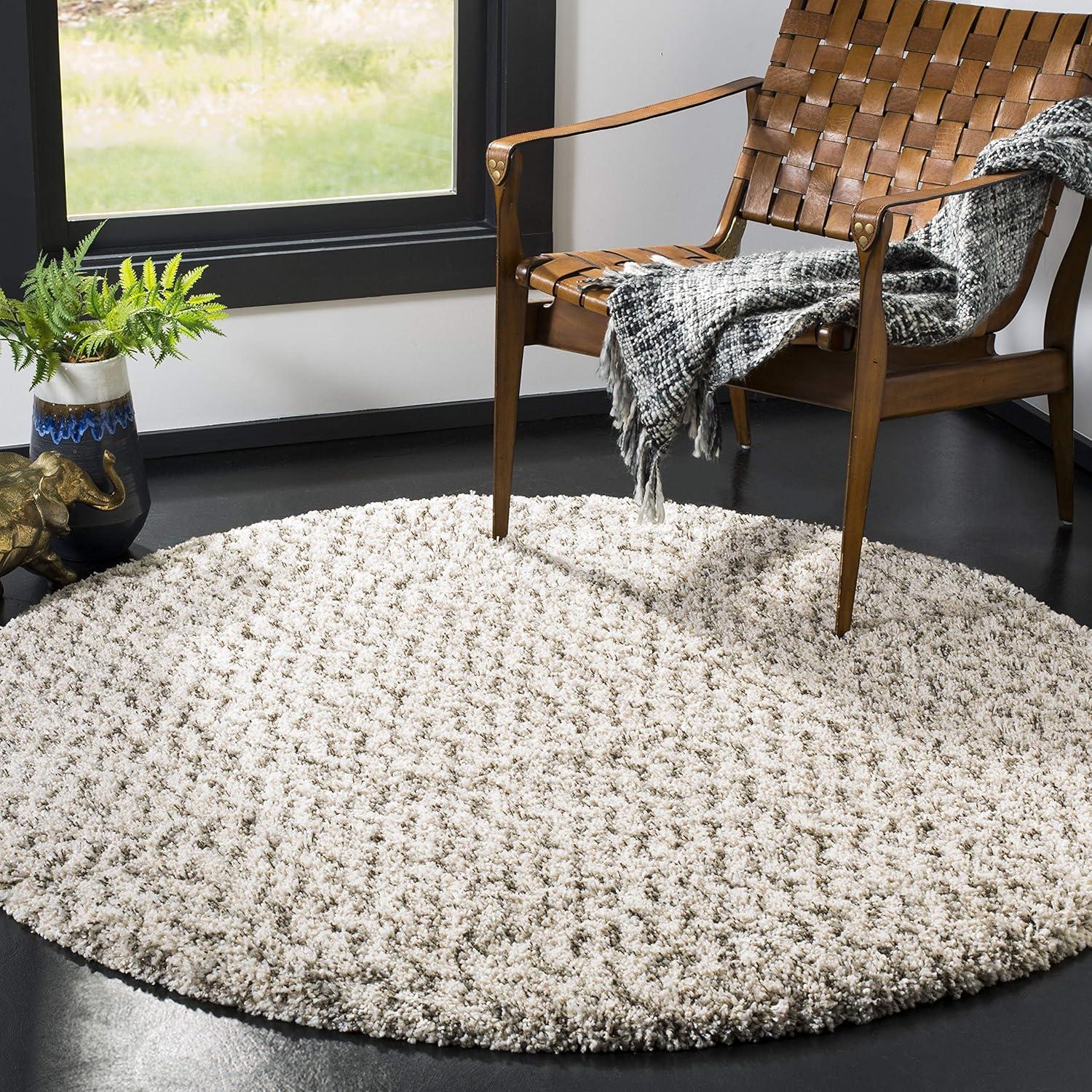 image:imageSAFAVIEH Hudson Shag Collection Area Rug 9 x 12 Ivory amp Grey Chevron Design NonShedding amp Easy Care 2inch Thick Ideal for High Traffic Areas in Living Room Bedroom SGH330AIvoryGrey