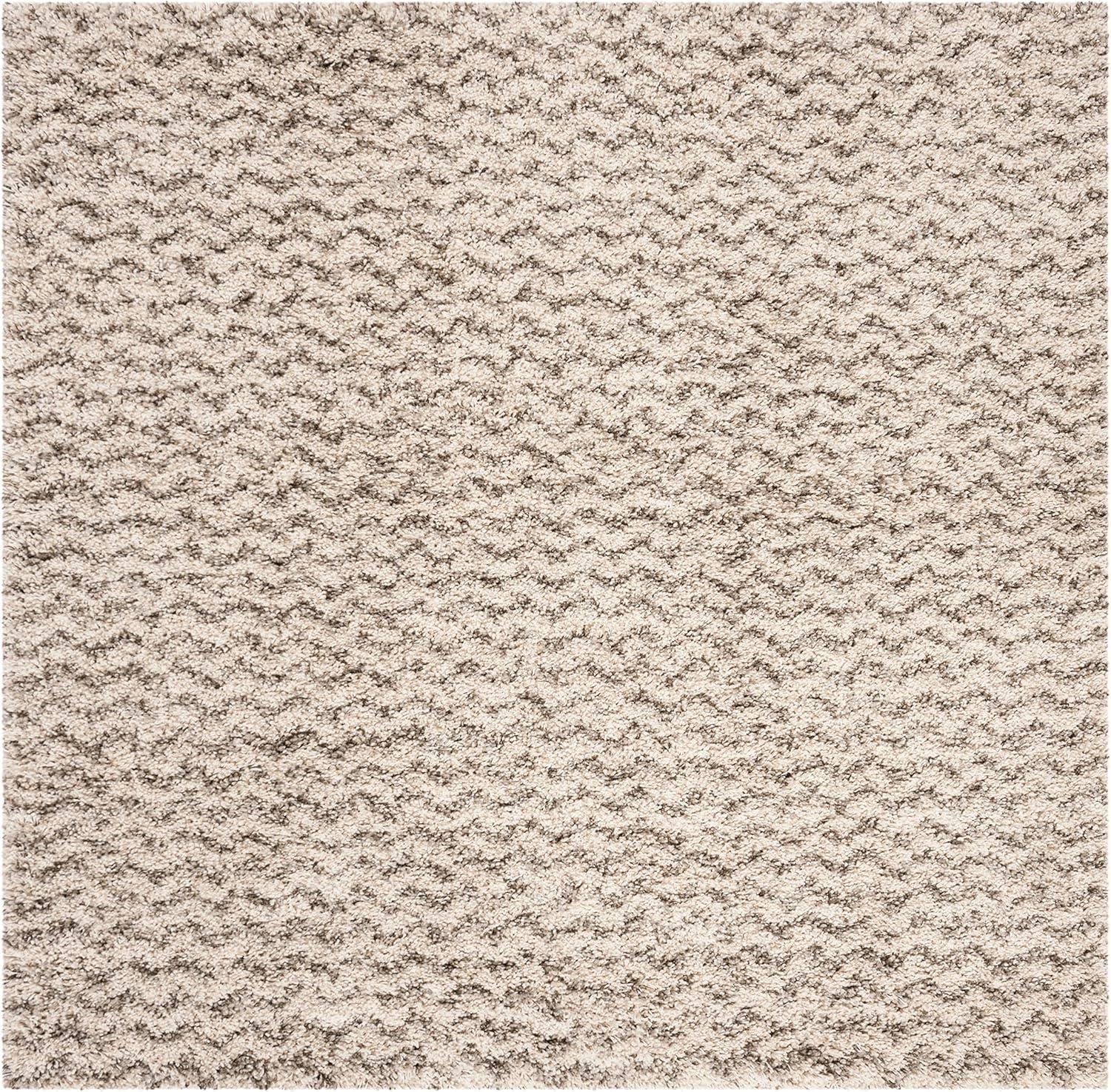 image:imageSAFAVIEH Hudson Shag Collection Area Rug 9 x 12 Ivory amp Grey Chevron Design NonShedding amp Easy Care 2inch Thick Ideal for High Traffic Areas in Living Room Bedroom SGH330AIvoryGrey