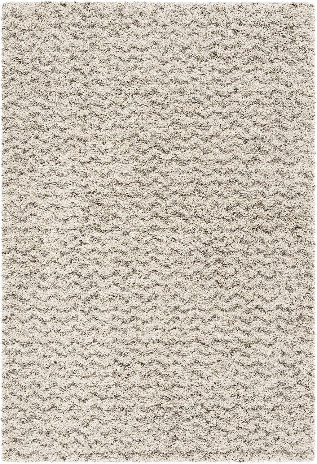image:imageSAFAVIEH Hudson Shag Collection Area Rug 9 x 12 Ivory amp Grey Chevron Design NonShedding amp Easy Care 2inch Thick Ideal for High Traffic Areas in Living Room Bedroom SGH330AIvoryGrey
