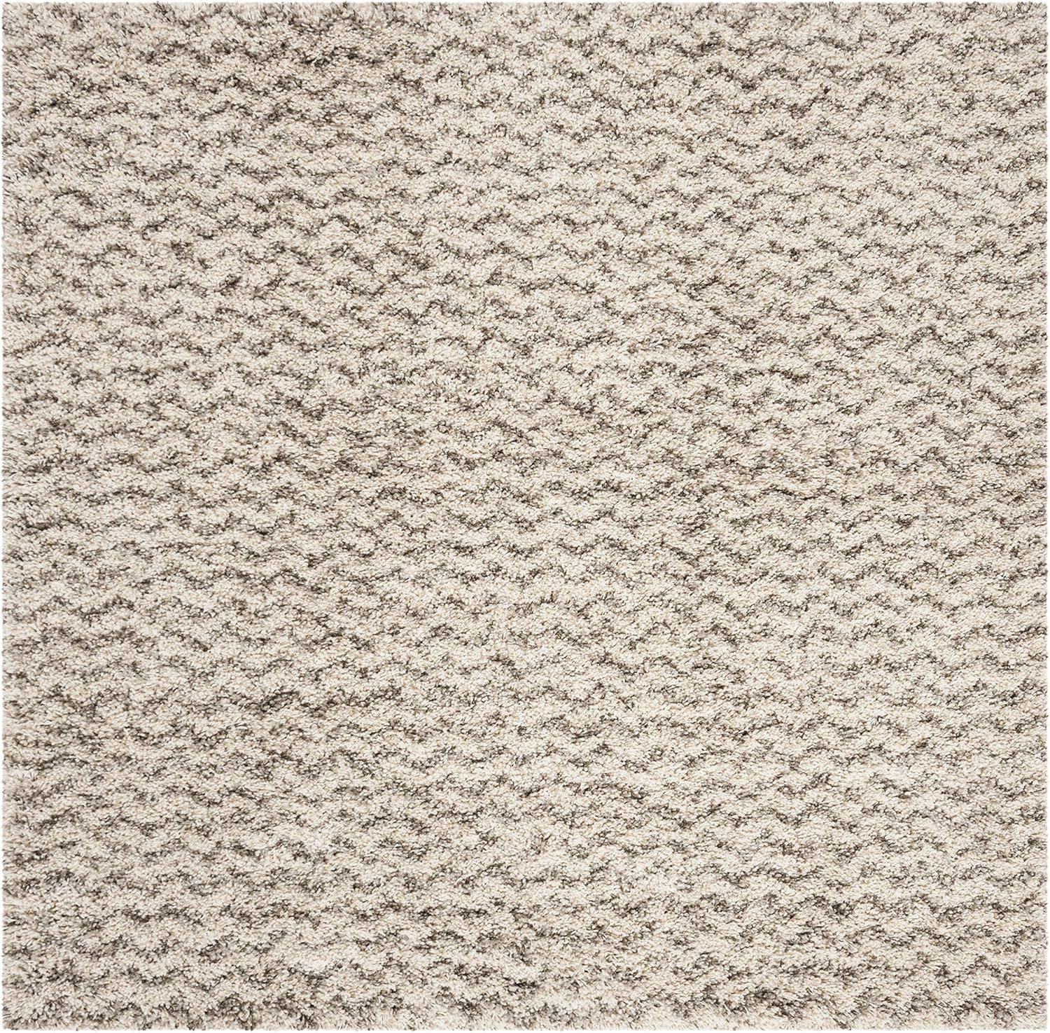 image:imageSAFAVIEH Hudson Shag Collection Area Rug 9 x 12 Ivory amp Grey Chevron Design NonShedding amp Easy Care 2inch Thick Ideal for High Traffic Areas in Living Room Bedroom SGH330AIvoryGrey