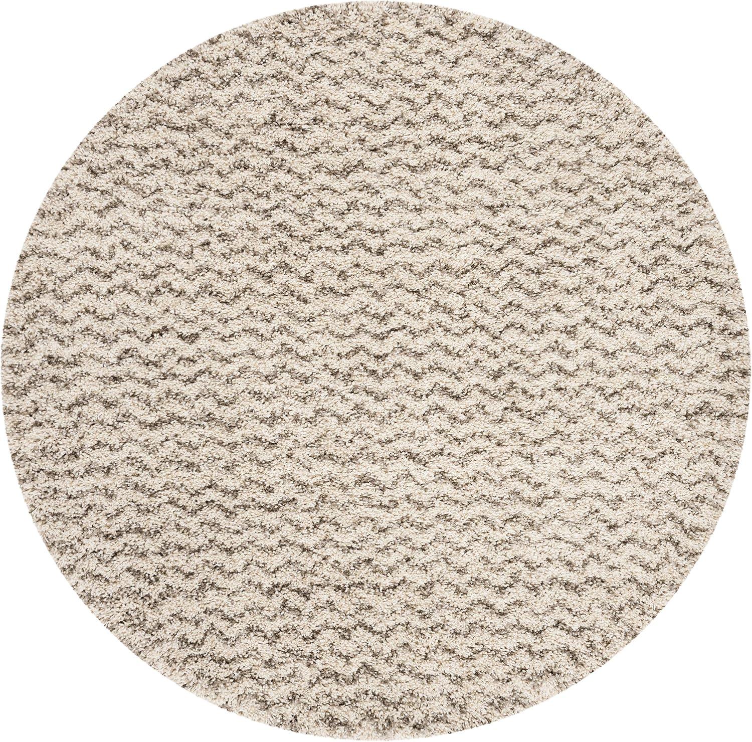 image:imageSAFAVIEH Hudson Shag Collection Area Rug 9 x 12 Ivory amp Grey Chevron Design NonShedding amp Easy Care 2inch Thick Ideal for High Traffic Areas in Living Room Bedroom SGH330AIvoryGrey