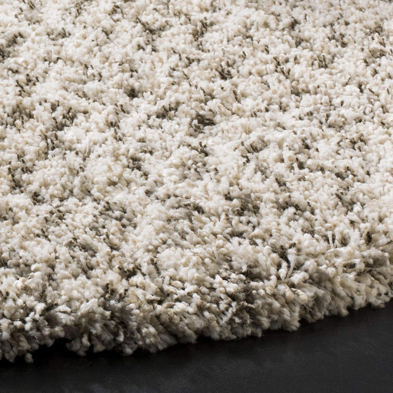 image:imageSAFAVIEH Hudson Shag Collection Area Rug 9 x 12 Ivory amp Grey Chevron Design NonShedding amp Easy Care 2inch Thick Ideal for High Traffic Areas in Living Room Bedroom SGH330AIvoryGrey