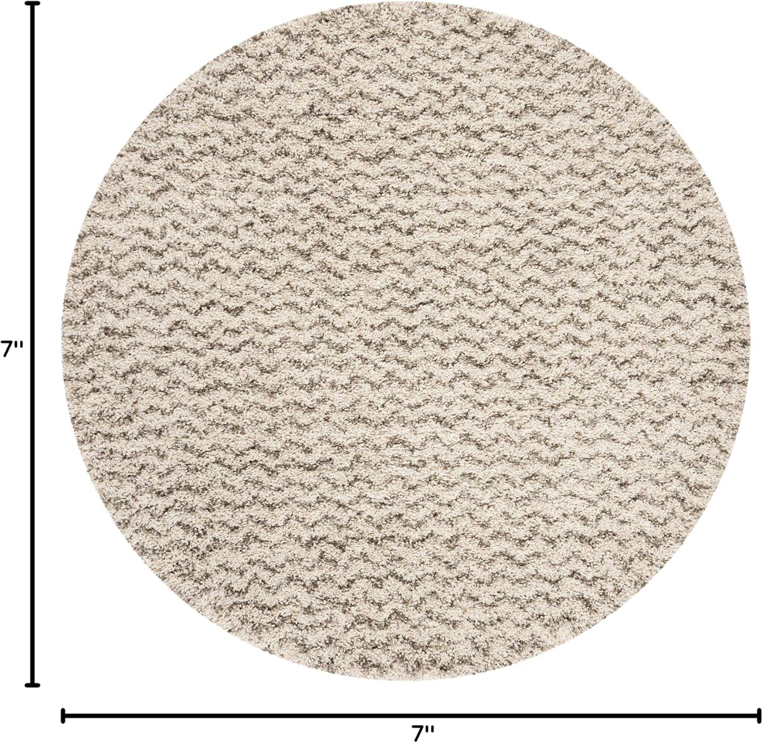 image:imageSAFAVIEH Hudson Shag Collection Area Rug 9 x 12 Ivory amp Grey Chevron Design NonShedding amp Easy Care 2inch Thick Ideal for High Traffic Areas in Living Room Bedroom SGH330AIvoryGrey