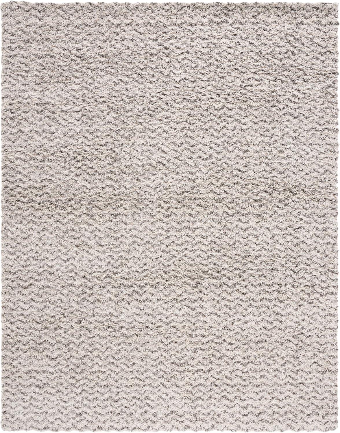 image:imageSAFAVIEH Hudson Shag Collection Area Rug 9 x 12 Ivory amp Grey Chevron Design NonShedding amp Easy Care 2inch Thick Ideal for High Traffic Areas in Living Room Bedroom SGH330AIvoryGrey