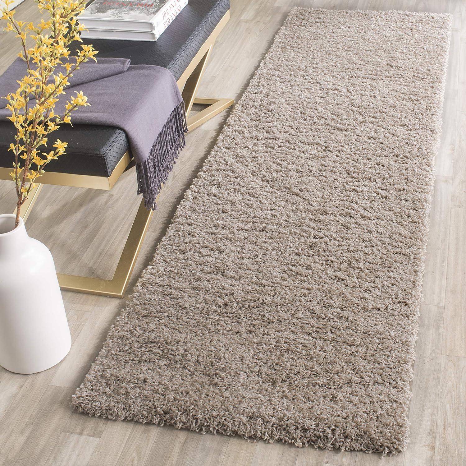 image:imageSAFAVIEH Laguna Shag Collection Area Rug 8 x 10 Sand Solid Design NonShedding amp Easy Care 2inch Thick Ideal for High Traffic Areas in Living Room Bedroom SGL303CSand
