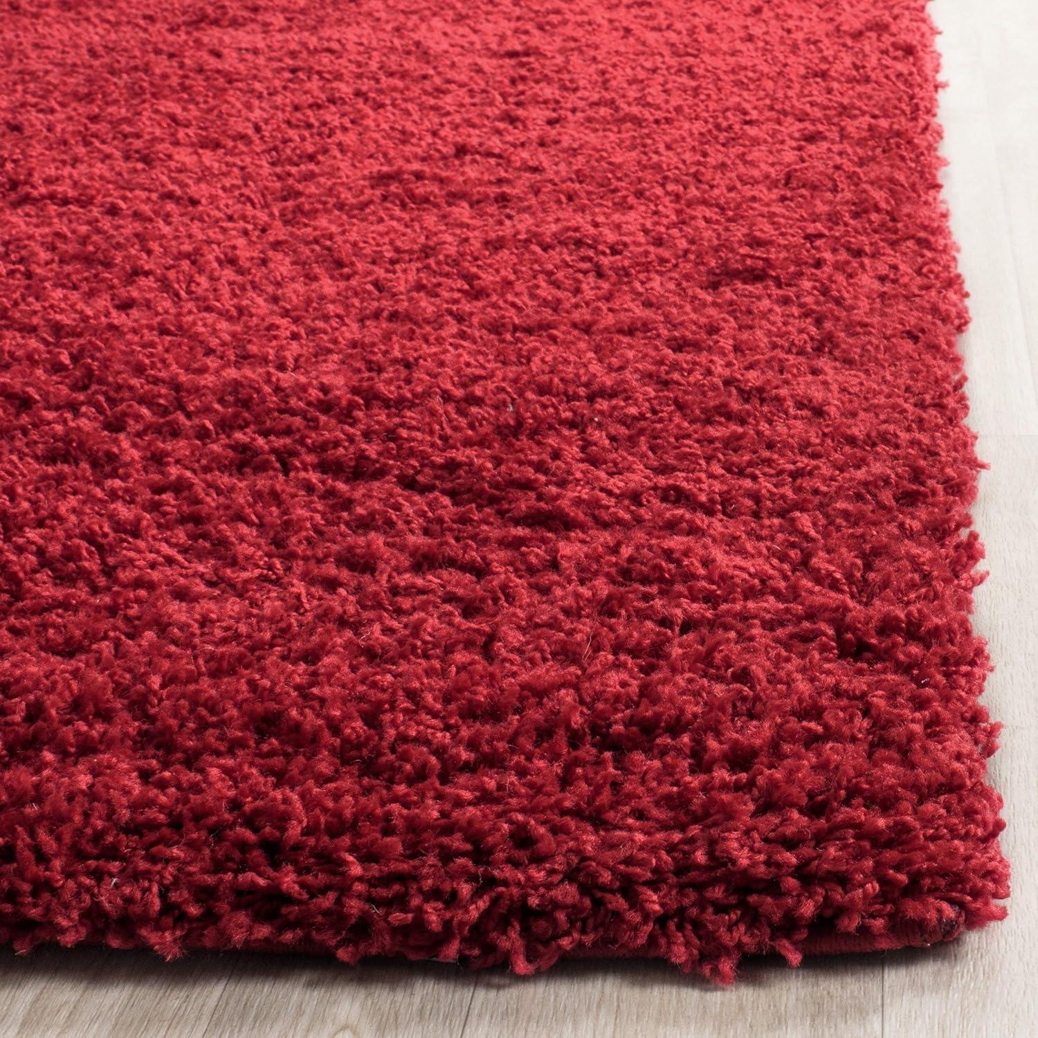 image:imageSAFAVIEH Laguna Shag Collection Area Rug 8 x 10 Sand Solid Design NonShedding amp Easy Care 2inch Thick Ideal for High Traffic Areas in Living Room Bedroom SGL303CRed