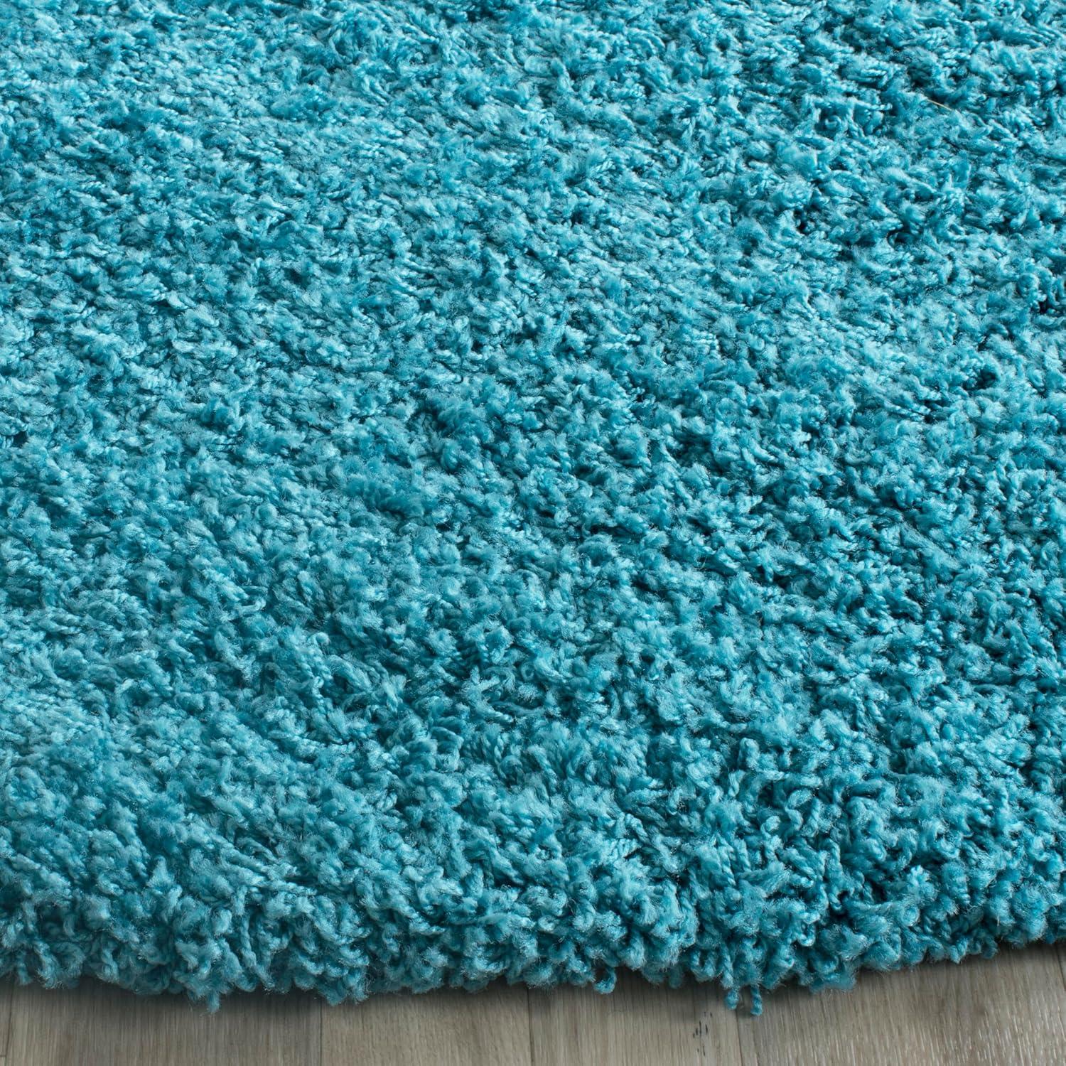 image:imageSAFAVIEH Laguna Shag Collection Area Rug 8 x 10 Sand Solid Design NonShedding amp Easy Care 2inch Thick Ideal for High Traffic Areas in Living Room Bedroom SGL303CTurquoise