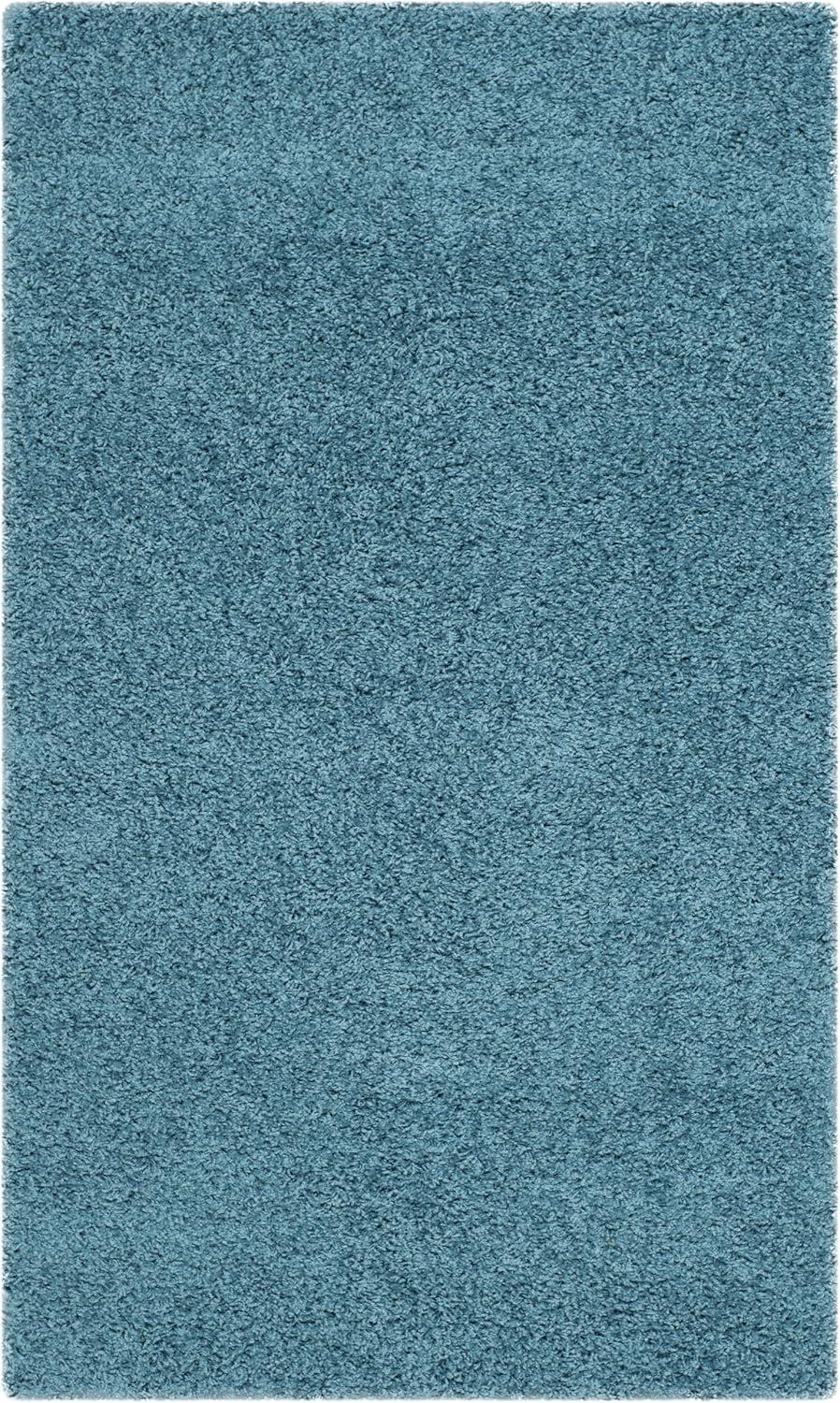image:imageSAFAVIEH Laguna Shag Collection Area Rug 8 x 10 Sand Solid Design NonShedding amp Easy Care 2inch Thick Ideal for High Traffic Areas in Living Room Bedroom SGL303CTurquoise