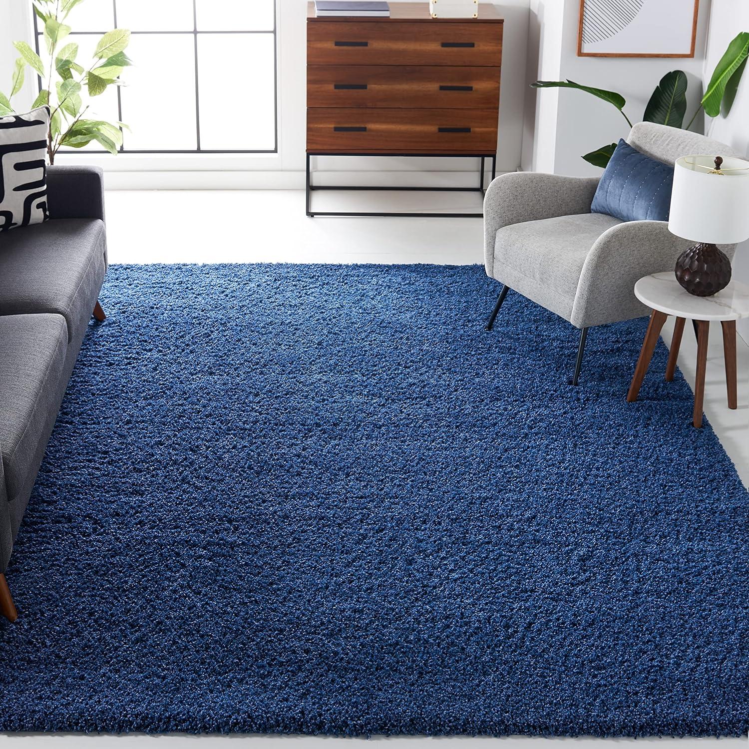 image:imageSAFAVIEH Laguna Shag Collection Area Rug 8 x 10 Sand Solid Design NonShedding amp Easy Care 2inch Thick Ideal for High Traffic Areas in Living Room Bedroom SGL303CBlue