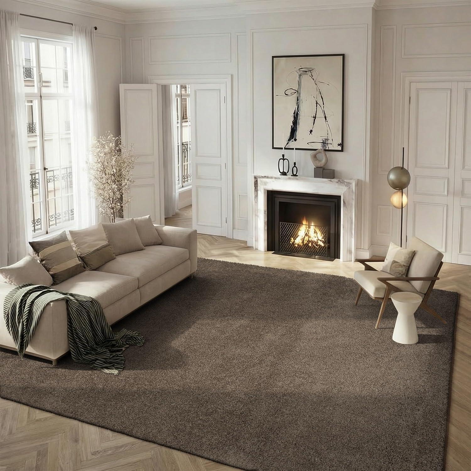 image:imageSAFAVIEH Laguna Shag Collection Area Rug 8 x 10 Sand Solid Design NonShedding amp Easy Care 2inch Thick Ideal for High Traffic Areas in Living Room Bedroom SGL303CTaupe