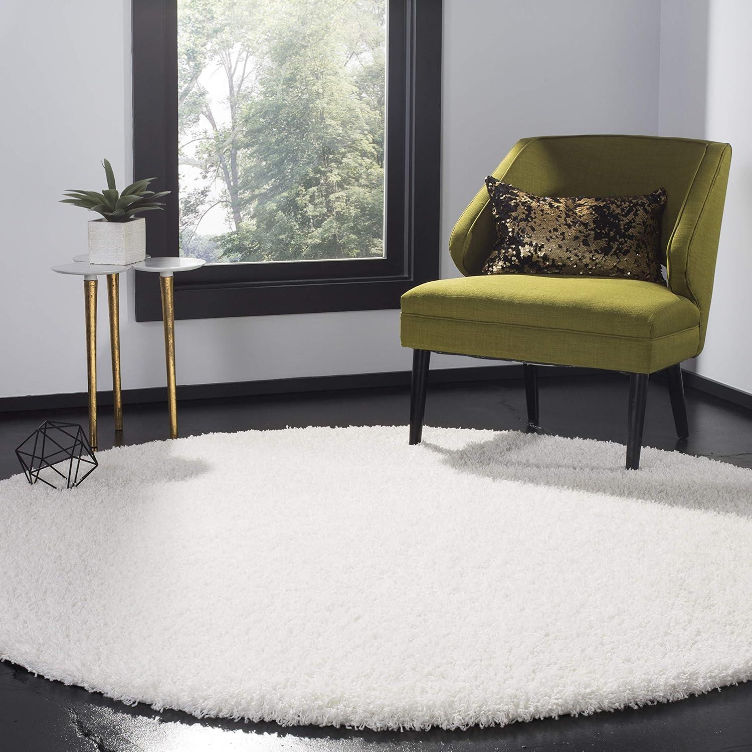 image:imageSAFAVIEH Laguna Shag Collection Area Rug 8 x 10 Sand Solid Design NonShedding amp Easy Care 2inch Thick Ideal for High Traffic Areas in Living Room Bedroom SGL303CWhite