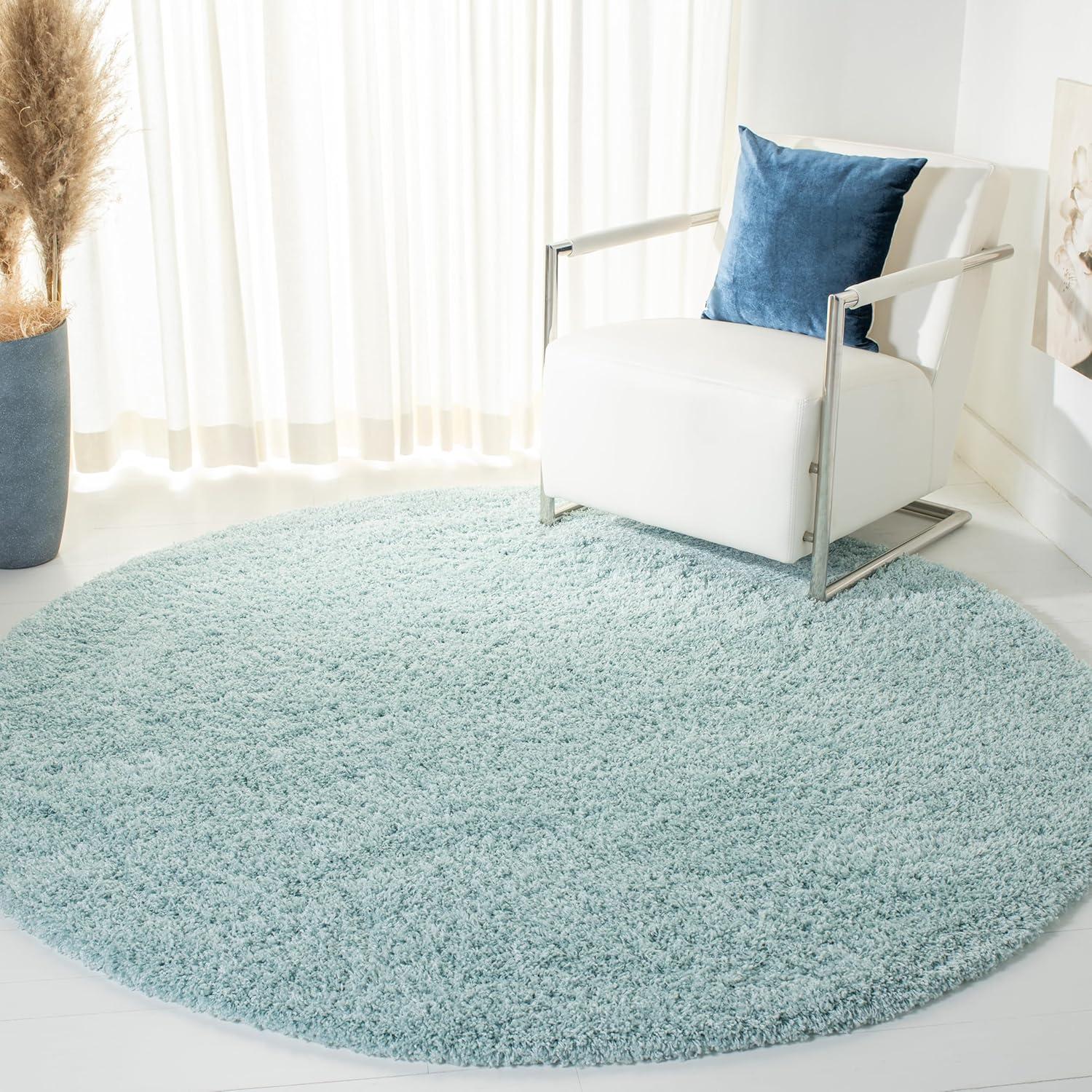 image:imageSAFAVIEH Laguna Shag Collection Area Rug 8 x 10 Sand Solid Design NonShedding amp Easy Care 2inch Thick Ideal for High Traffic Areas in Living Room Bedroom SGL303CLight Blue
