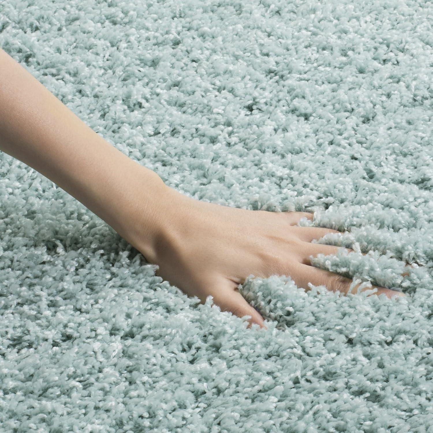 image:imageSAFAVIEH Laguna Shag Collection Area Rug 8 x 10 Sand Solid Design NonShedding amp Easy Care 2inch Thick Ideal for High Traffic Areas in Living Room Bedroom SGL303CLight Blue