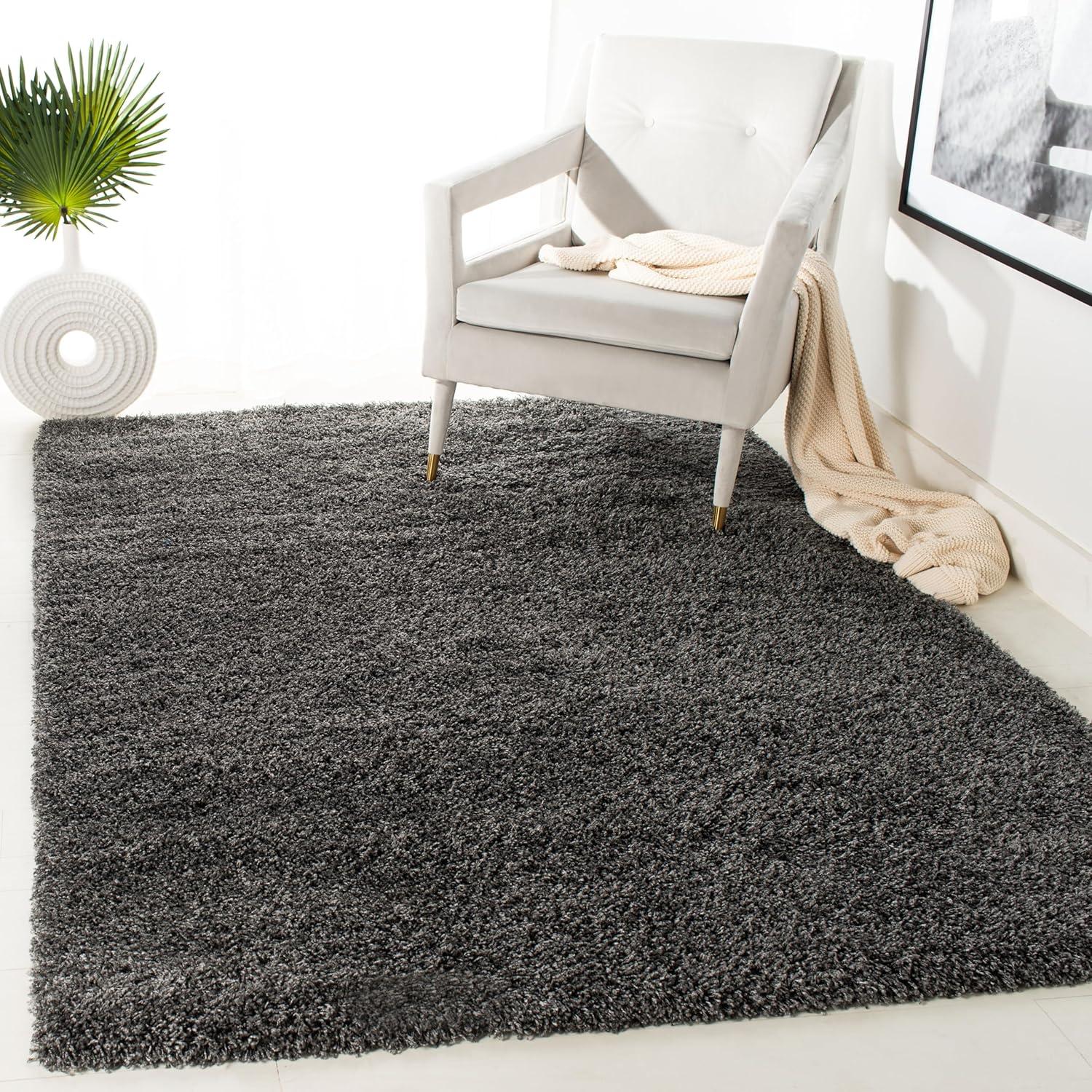 image:imageSAFAVIEH Laguna Shag Collection Area Rug 8 x 10 Sand Solid Design NonShedding amp Easy Care 2inch Thick Ideal for High Traffic Areas in Living Room Bedroom SGL303CDark Grey