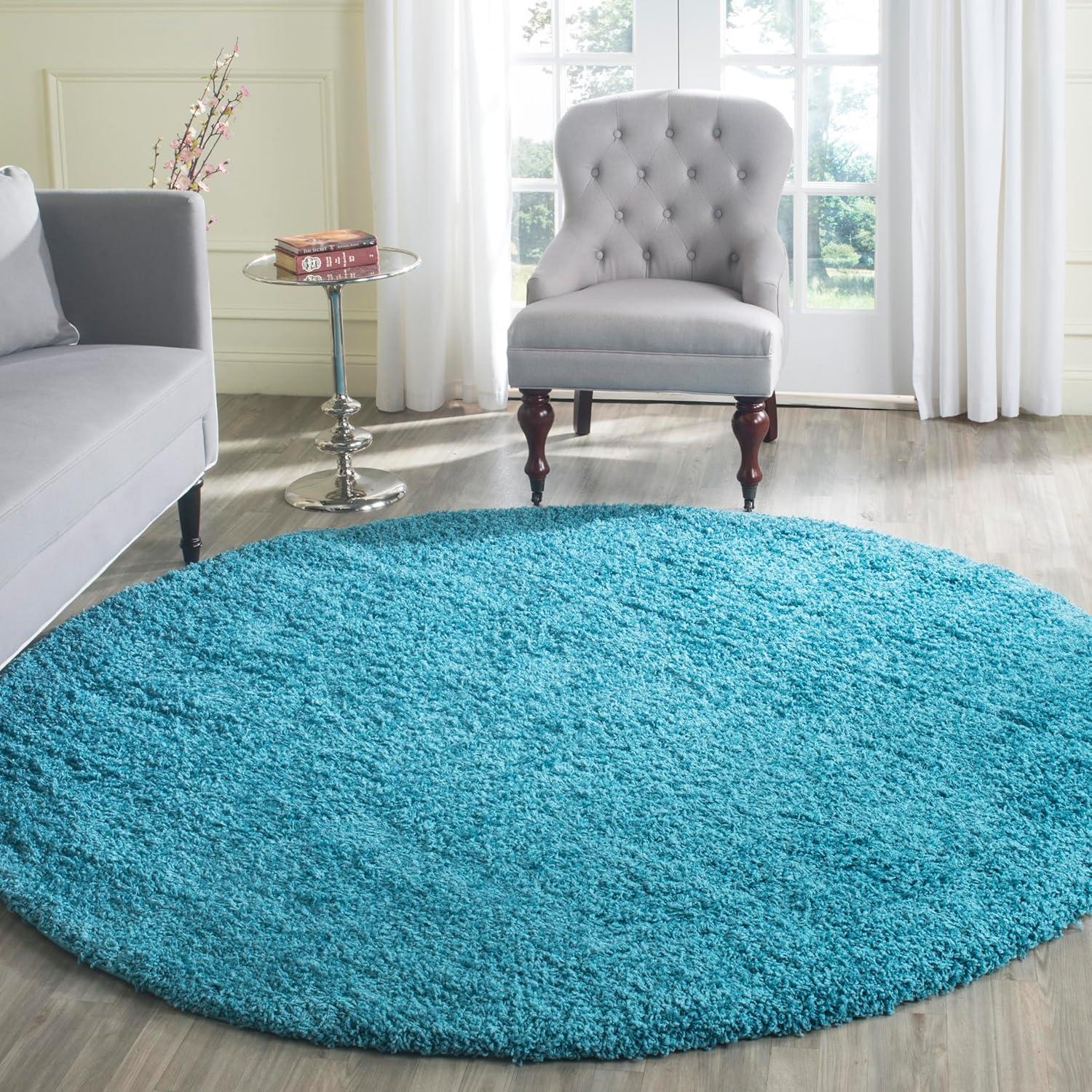 image:imageSAFAVIEH Laguna Shag Collection Area Rug 8 x 10 Sand Solid Design NonShedding amp Easy Care 2inch Thick Ideal for High Traffic Areas in Living Room Bedroom SGL303CTurquoise