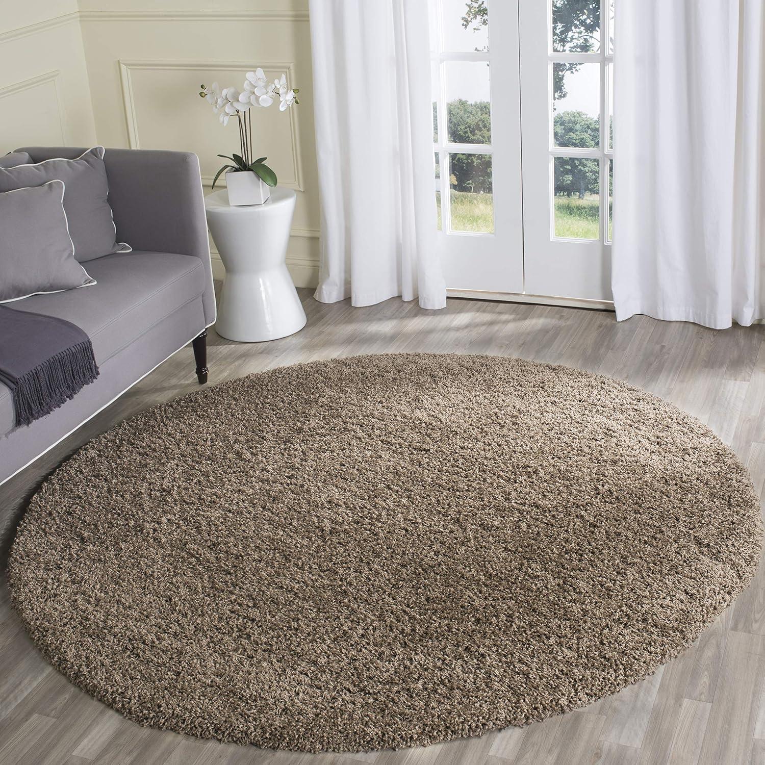 image:imageSAFAVIEH Laguna Shag Collection Area Rug 8 x 10 Sand Solid Design NonShedding amp Easy Care 2inch Thick Ideal for High Traffic Areas in Living Room Bedroom SGL303CTaupe