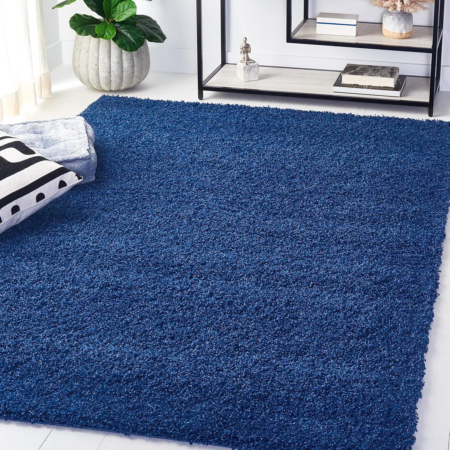 image:imageSAFAVIEH Laguna Shag Collection Area Rug 8 x 10 Sand Solid Design NonShedding amp Easy Care 2inch Thick Ideal for High Traffic Areas in Living Room Bedroom SGL303CBlue