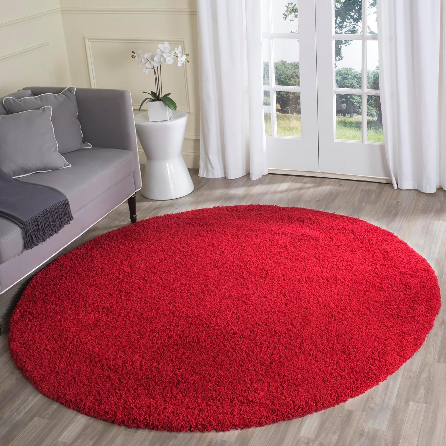 image:imageSAFAVIEH Laguna Shag Collection Area Rug 8 x 10 Sand Solid Design NonShedding amp Easy Care 2inch Thick Ideal for High Traffic Areas in Living Room Bedroom SGL303CRed