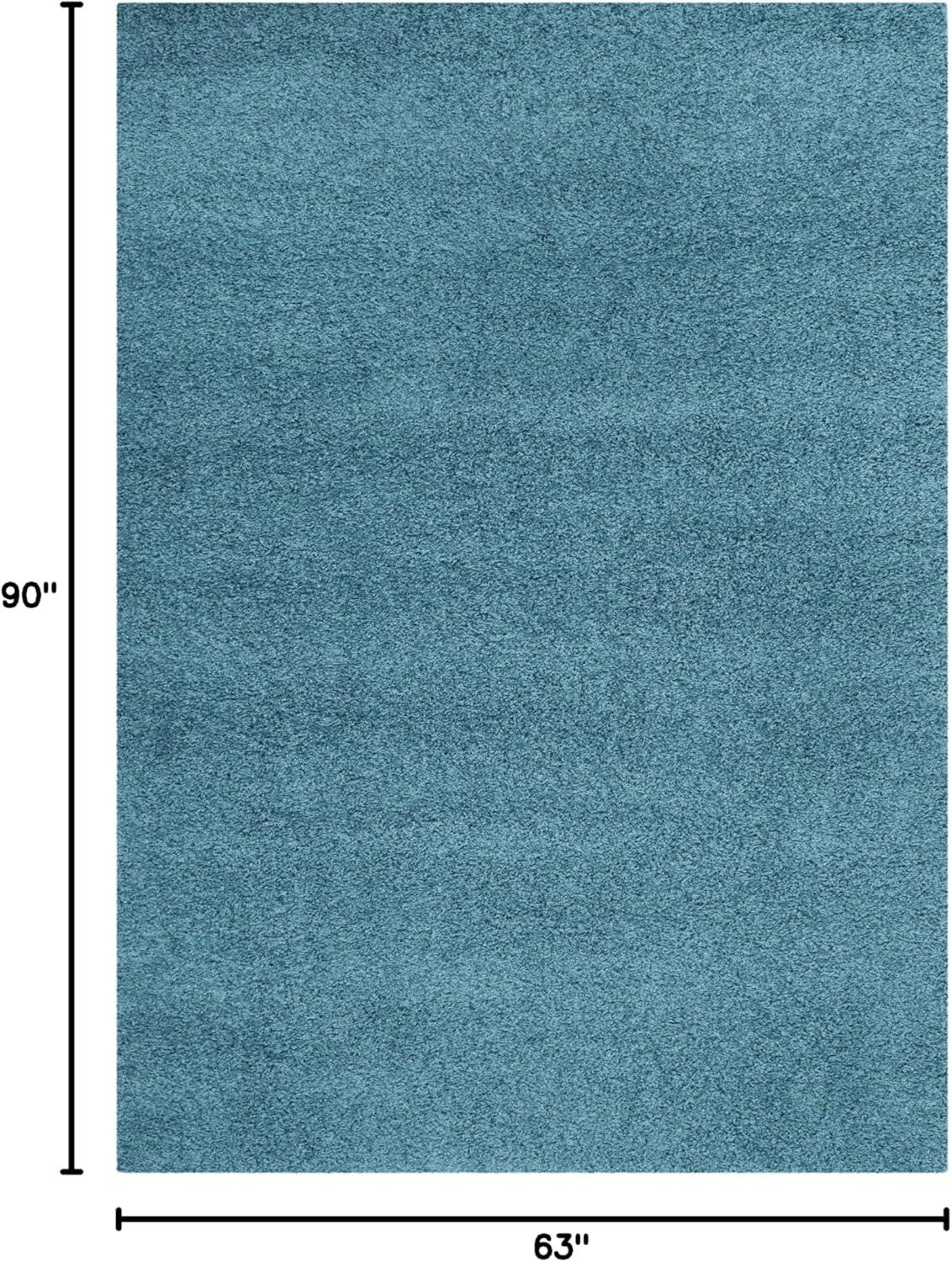 image:imageSAFAVIEH Laguna Shag Collection Area Rug 8 x 10 Sand Solid Design NonShedding amp Easy Care 2inch Thick Ideal for High Traffic Areas in Living Room Bedroom SGL303CTurquoise