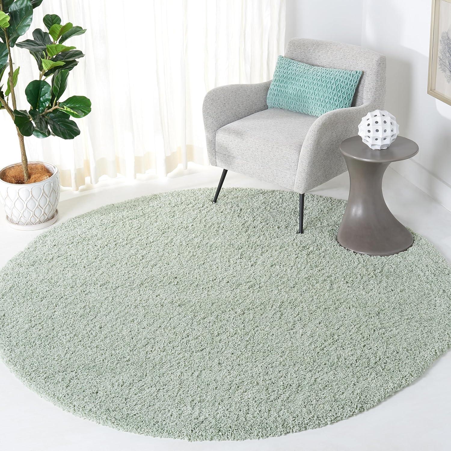 image:imageSAFAVIEH Laguna Shag Collection Area Rug 8 x 10 Sand Solid Design NonShedding amp Easy Care 2inch Thick Ideal for High Traffic Areas in Living Room Bedroom SGL303CLight Sage