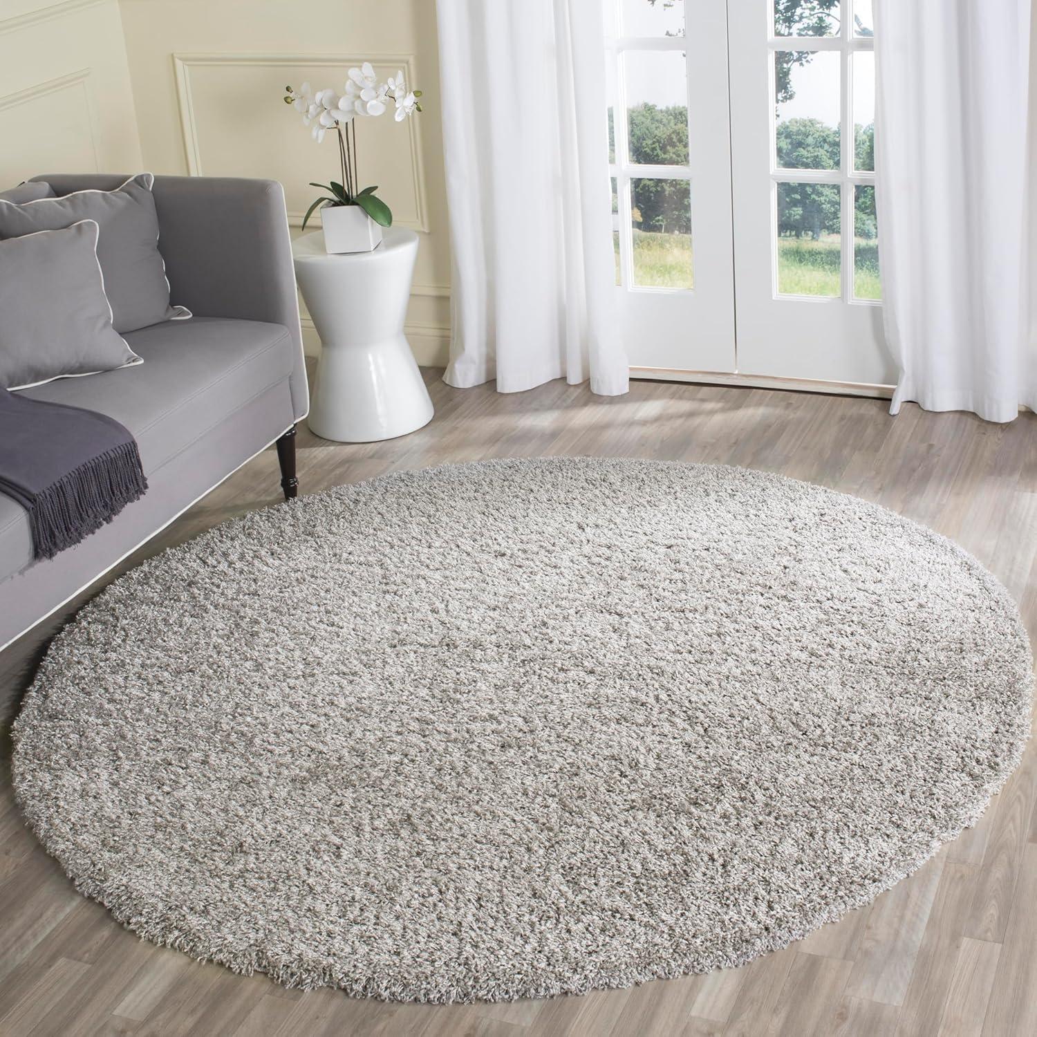 image:imageSAFAVIEH Laguna Shag Collection Area Rug 8 x 10 Sand Solid Design NonShedding amp Easy Care 2inch Thick Ideal for High Traffic Areas in Living Room Bedroom SGL303CSilver