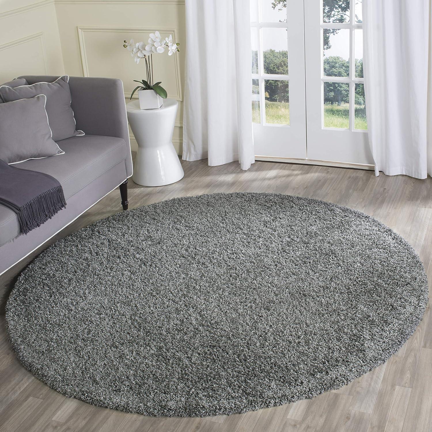 image:imageSAFAVIEH Laguna Shag Collection Area Rug 8 x 10 Sand Solid Design NonShedding amp Easy Care 2inch Thick Ideal for High Traffic Areas in Living Room Bedroom SGL303CDark Grey
