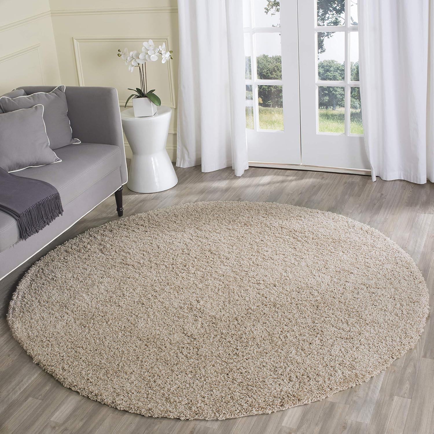 image:imageSAFAVIEH Laguna Shag Collection Area Rug 8 x 10 Sand Solid Design NonShedding amp Easy Care 2inch Thick Ideal for High Traffic Areas in Living Room Bedroom SGL303CSand
