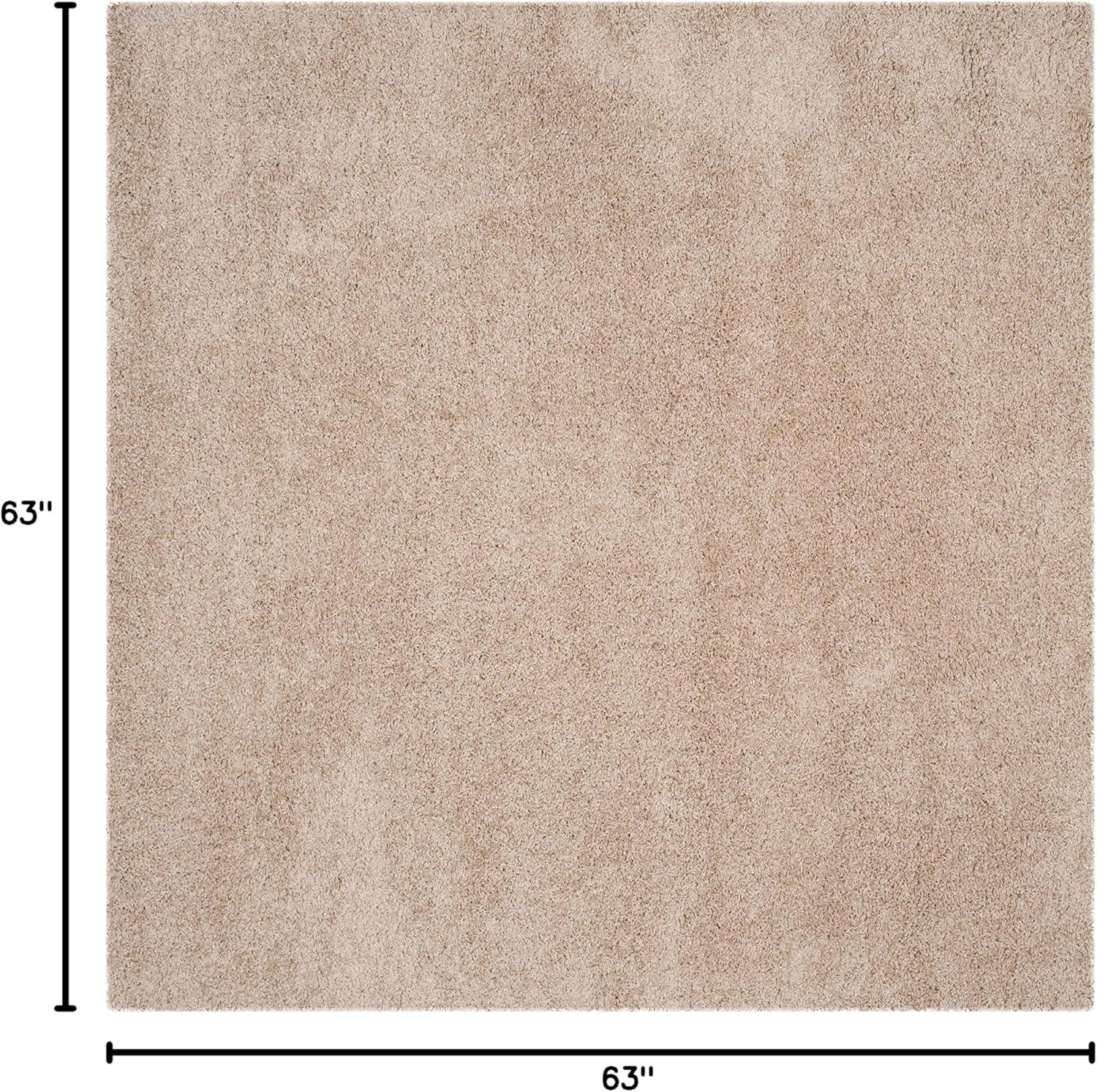 image:imageSAFAVIEH Laguna Shag Collection Area Rug 8 x 10 Sand Solid Design NonShedding amp Easy Care 2inch Thick Ideal for High Traffic Areas in Living Room Bedroom SGL303CSand