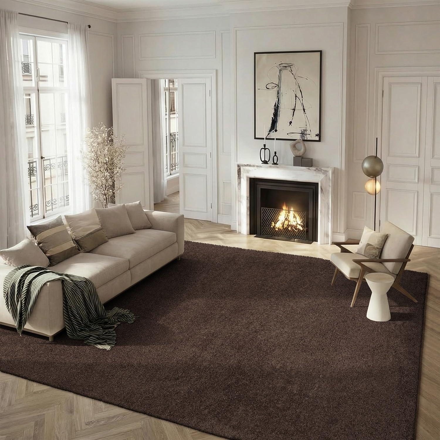 image:imageSAFAVIEH Laguna Shag Collection Area Rug 8 x 10 Sand Solid Design NonShedding amp Easy Care 2inch Thick Ideal for High Traffic Areas in Living Room Bedroom SGL303CBrown