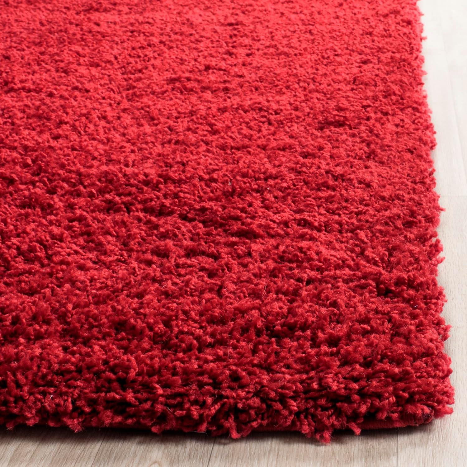 image:imageSAFAVIEH Laguna Shag Collection Area Rug 8 x 10 Sand Solid Design NonShedding amp Easy Care 2inch Thick Ideal for High Traffic Areas in Living Room Bedroom SGL303CRed