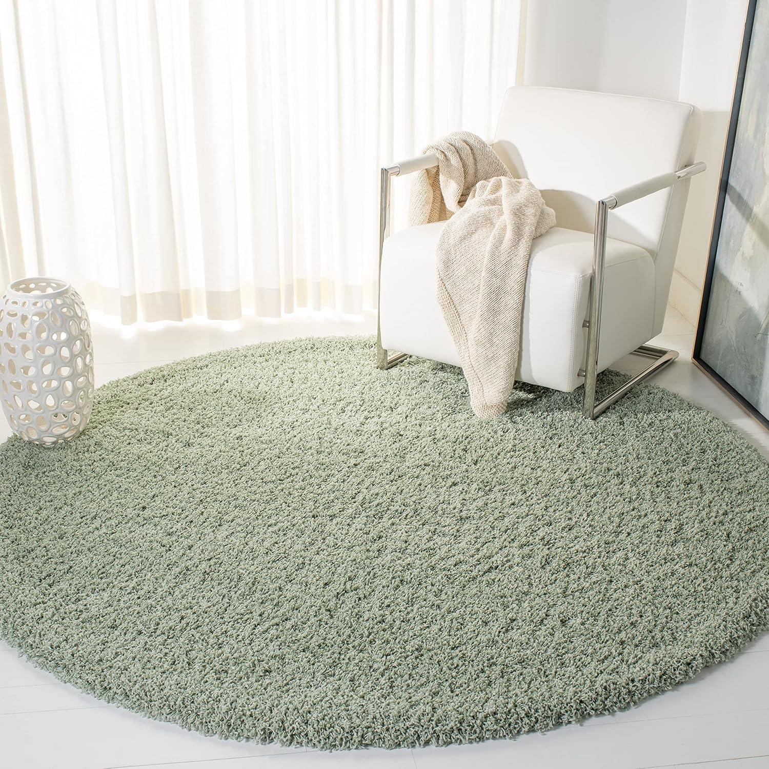 image:imageSAFAVIEH Laguna Shag Collection Area Rug 8 x 10 Sand Solid Design NonShedding amp Easy Care 2inch Thick Ideal for High Traffic Areas in Living Room Bedroom SGL303CLight Sage