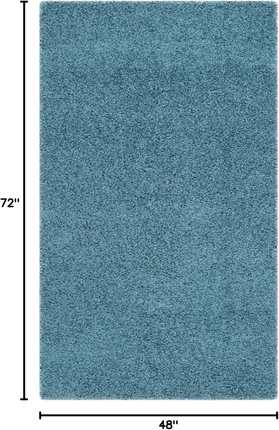 image:imageSAFAVIEH Laguna Shag Collection Area Rug 8 x 10 Sand Solid Design NonShedding amp Easy Care 2inch Thick Ideal for High Traffic Areas in Living Room Bedroom SGL303CTurquoise