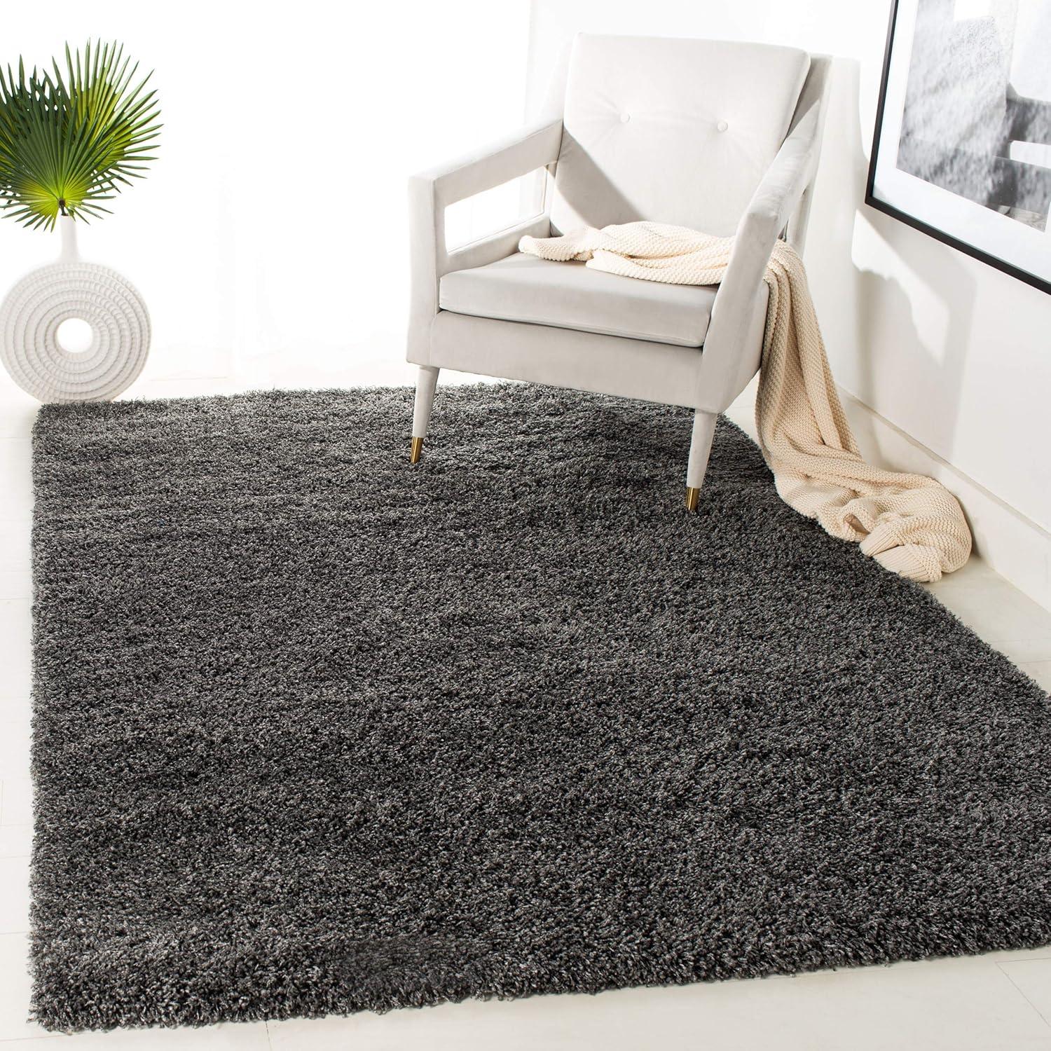 image:imageSAFAVIEH Laguna Shag Collection Area Rug 8 x 10 Sand Solid Design NonShedding amp Easy Care 2inch Thick Ideal for High Traffic Areas in Living Room Bedroom SGL303CDark Grey