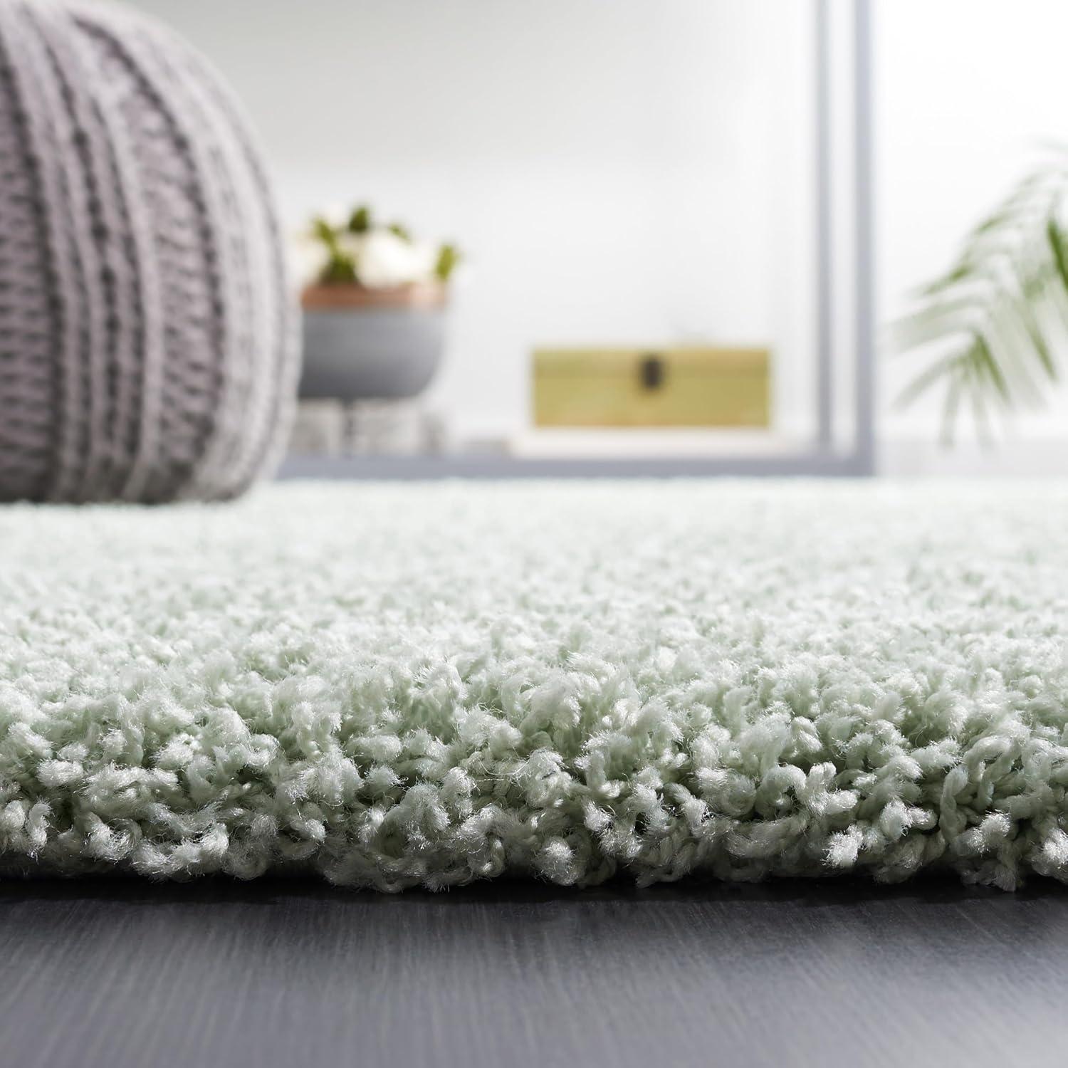 image:imageSAFAVIEH Laguna Shag Collection Area Rug 8 x 10 Sand Solid Design NonShedding amp Easy Care 2inch Thick Ideal for High Traffic Areas in Living Room Bedroom SGL303CLight Sage