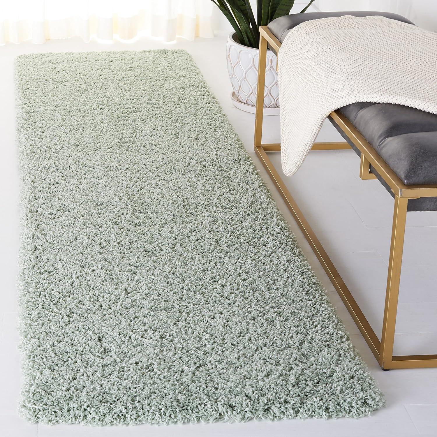image:imageSAFAVIEH Laguna Shag Collection Area Rug 8 x 10 Sand Solid Design NonShedding amp Easy Care 2inch Thick Ideal for High Traffic Areas in Living Room Bedroom SGL303CLight Sage