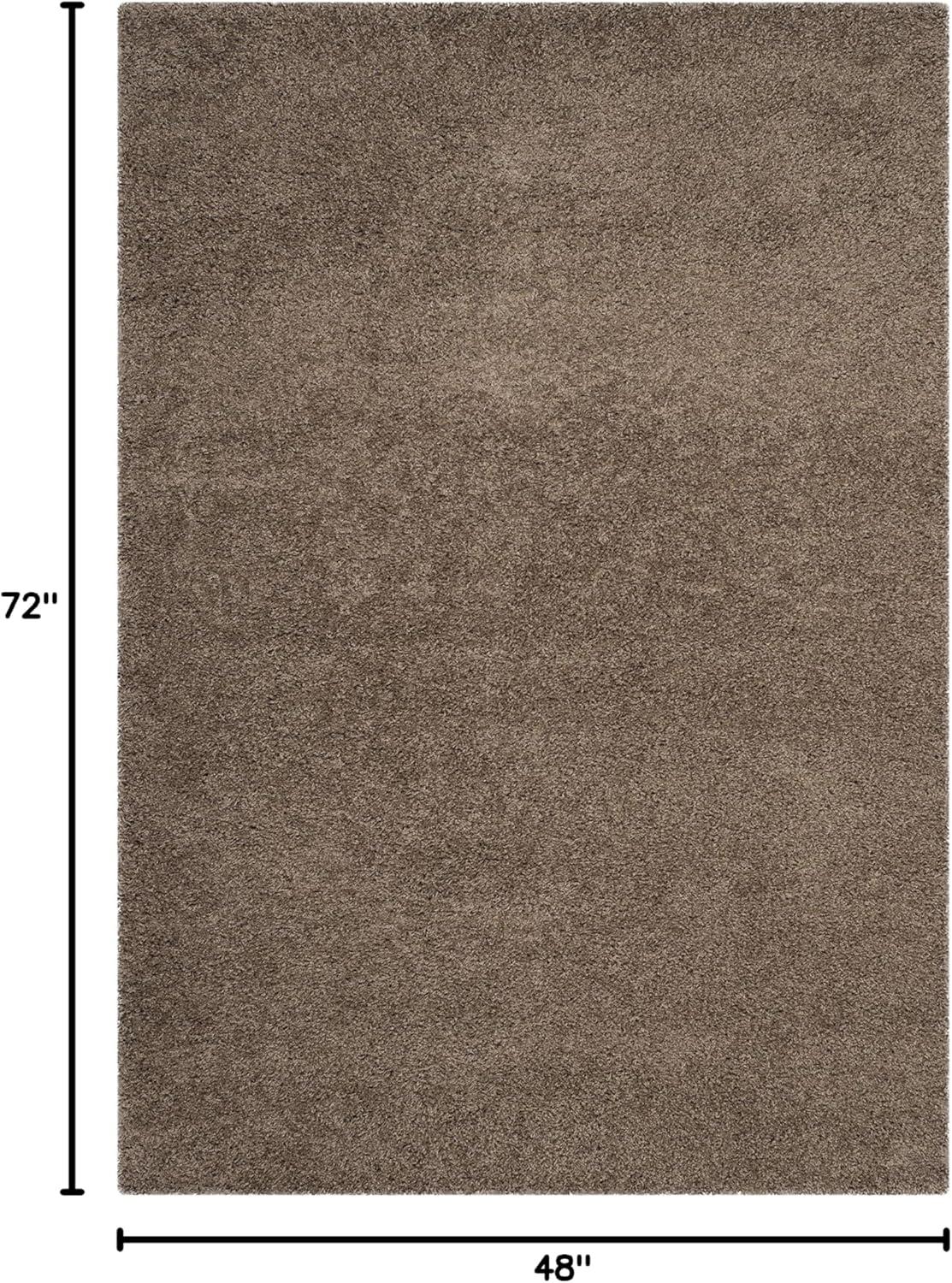 image:imageSAFAVIEH Laguna Shag Collection Area Rug 8 x 10 Sand Solid Design NonShedding amp Easy Care 2inch Thick Ideal for High Traffic Areas in Living Room Bedroom SGL303CTaupe