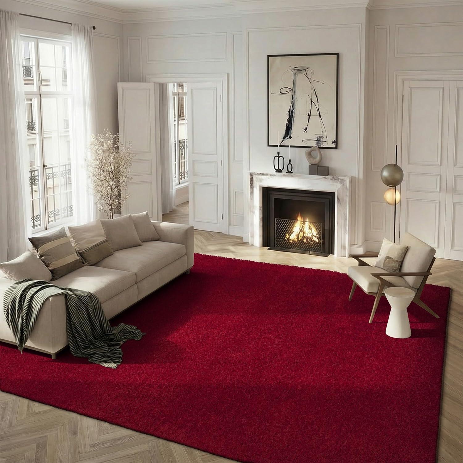image:imageSAFAVIEH Laguna Shag Collection Area Rug 8 x 10 Sand Solid Design NonShedding amp Easy Care 2inch Thick Ideal for High Traffic Areas in Living Room Bedroom SGL303CRed