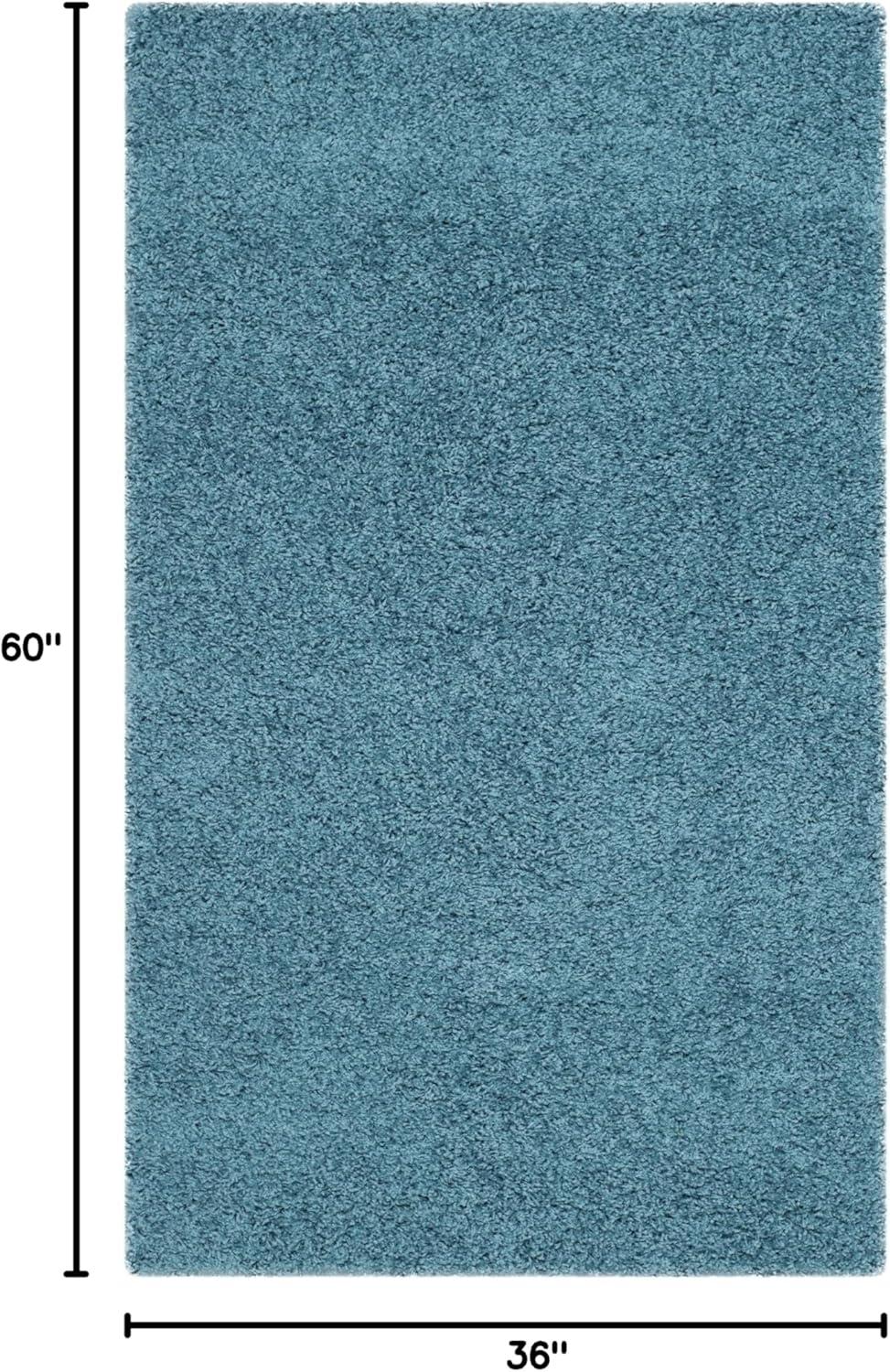 image:imageSAFAVIEH Laguna Shag Collection Area Rug 8 x 10 Sand Solid Design NonShedding amp Easy Care 2inch Thick Ideal for High Traffic Areas in Living Room Bedroom SGL303CTurquoise