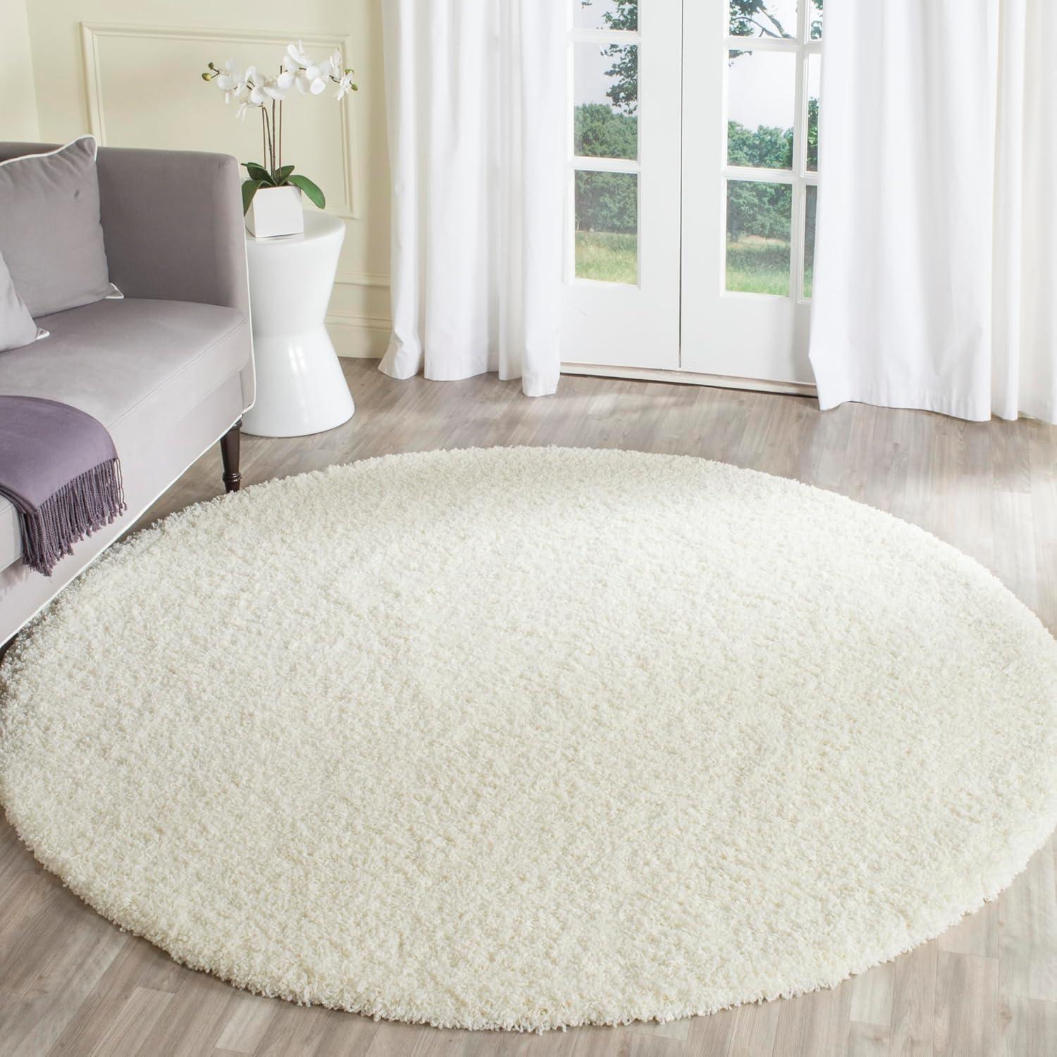 image:imageSAFAVIEH Laguna Shag Collection Area Rug 8 x 10 Sand Solid Design NonShedding amp Easy Care 2inch Thick Ideal for High Traffic Areas in Living Room Bedroom SGL303CIvory